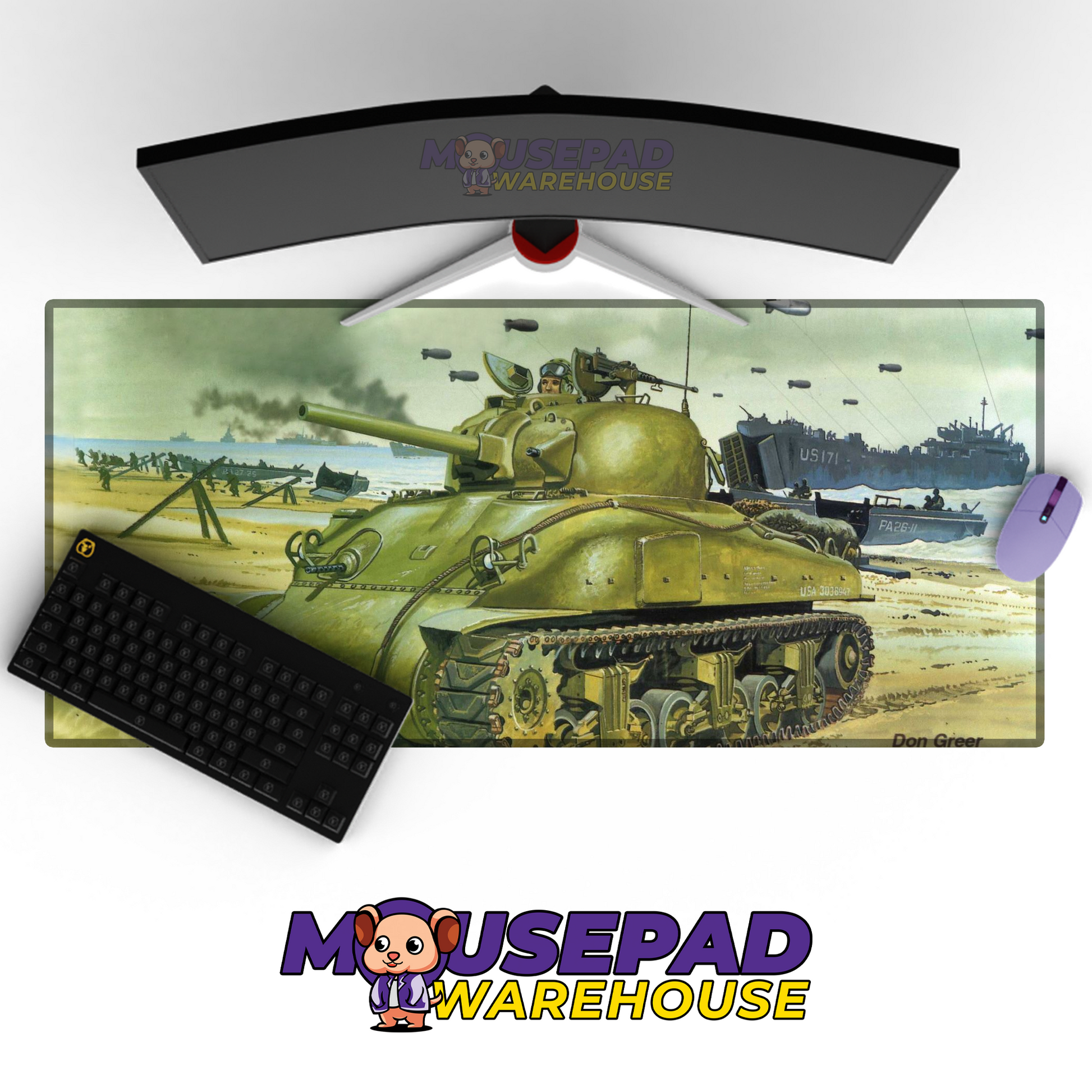 Sherman Tank WWII V15 Mousepad Deskmat Mockup