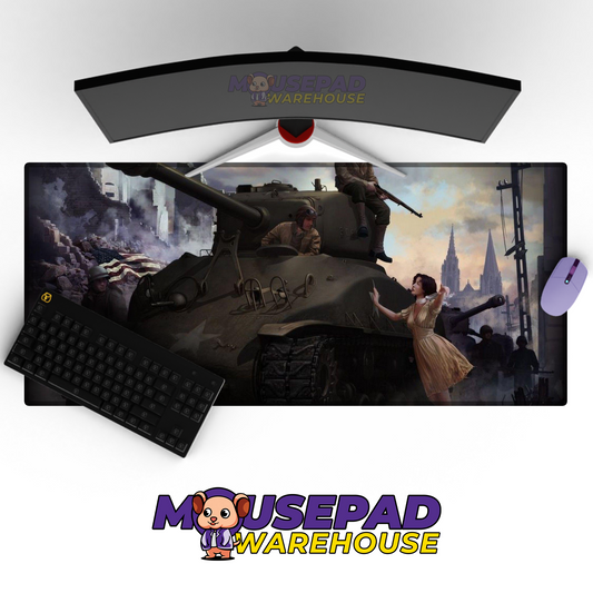 Sherman Tank WWII V2 Mousepad Deskmat Mockup