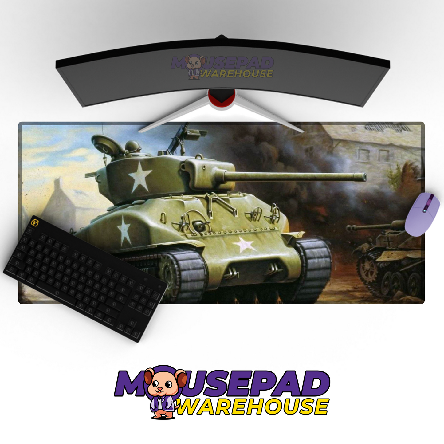 Sherman Tank WWII V5 Mousepad Deskmat Mockup