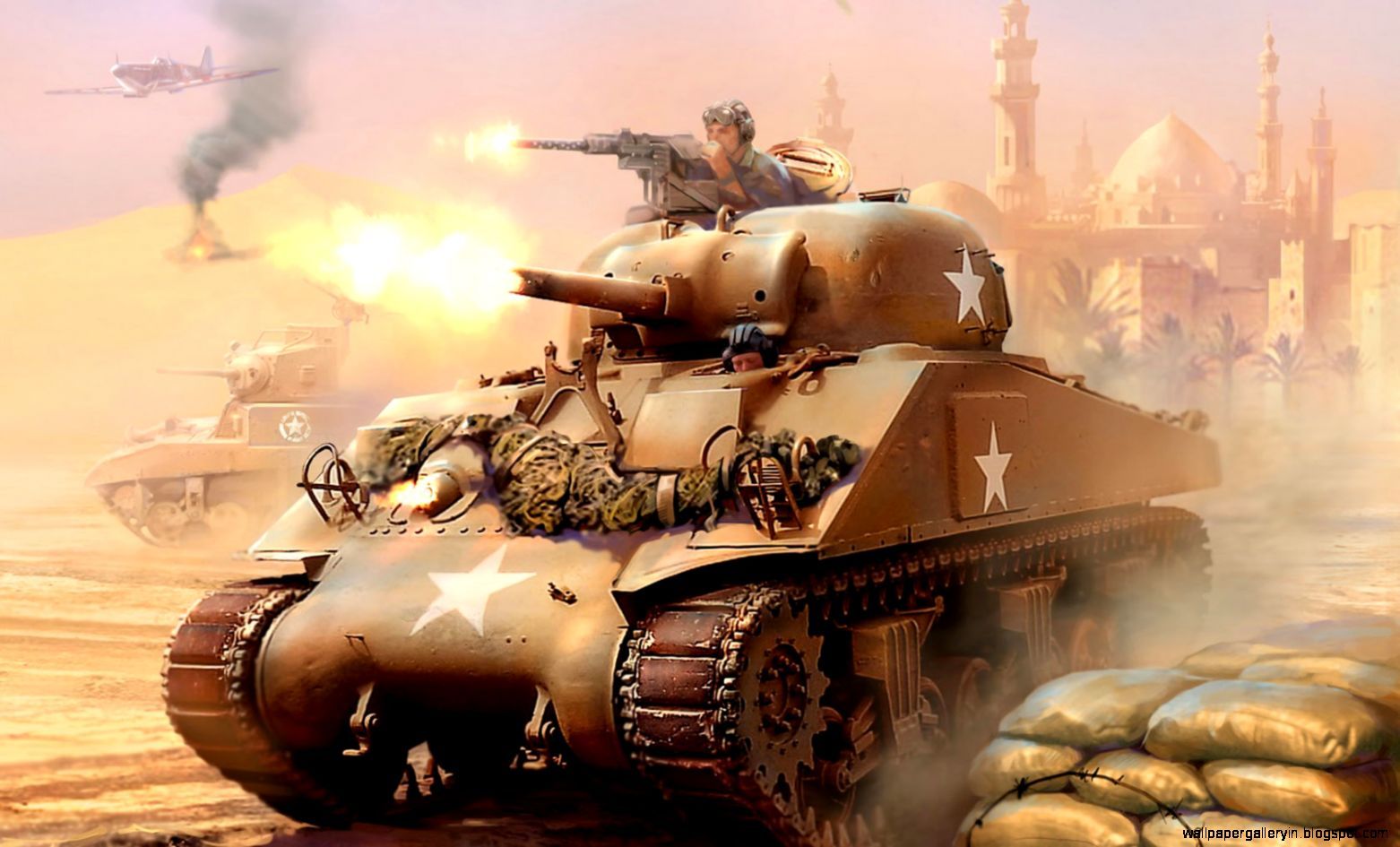 Sherman Tank WWII V6 Mousepad Deskmat