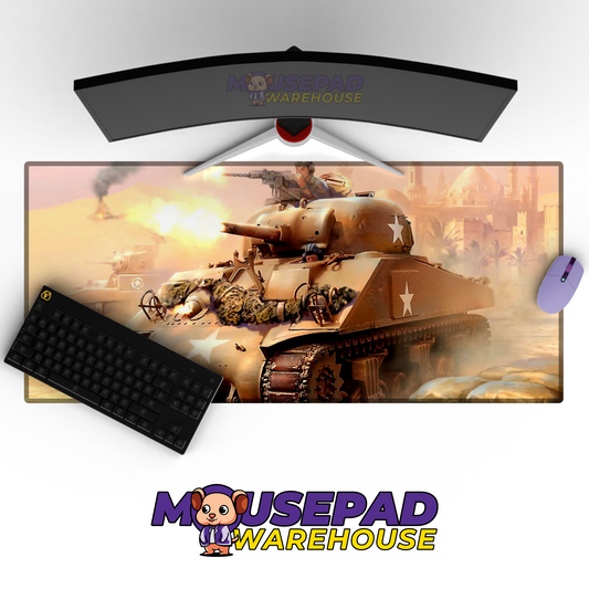Sherman Tank WWII V6 Mousepad Deskmat Mockup