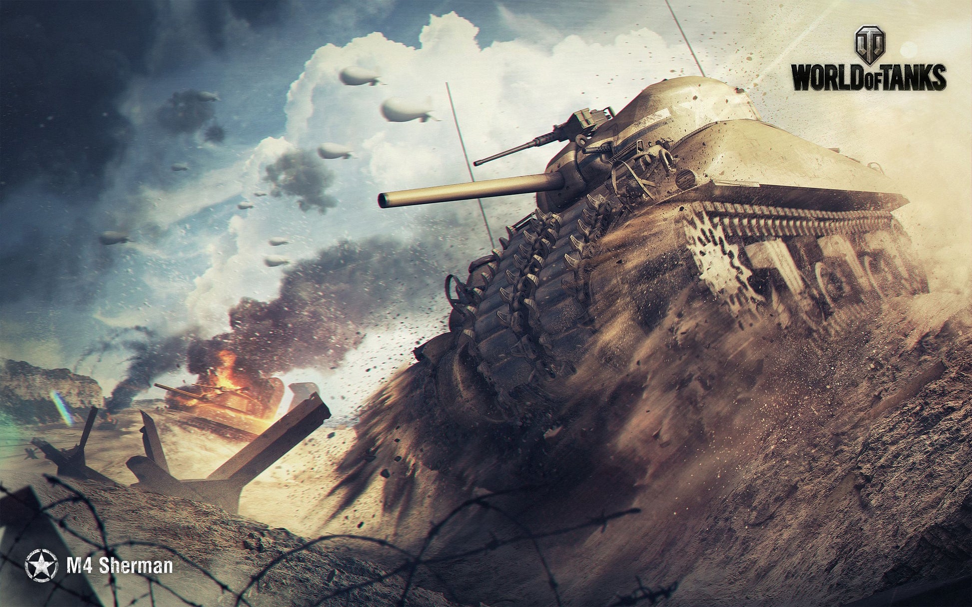 Sherman Tank WWII V7 Mousepad Deskmat
