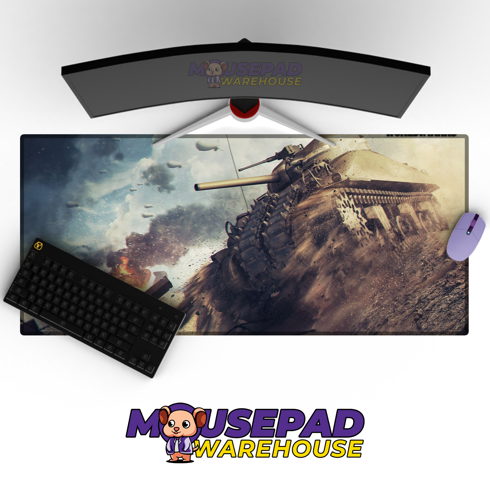 Sherman Tank WWII V7 Mousepad Deskmat Mockup