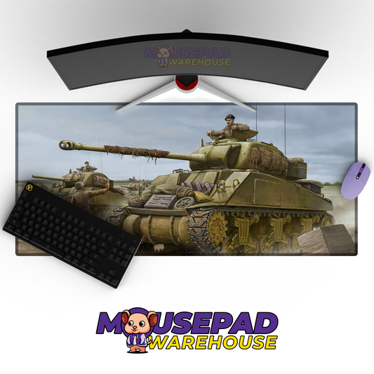 Sherman Tank WWII V9 Mousepad Deskmat Mockup