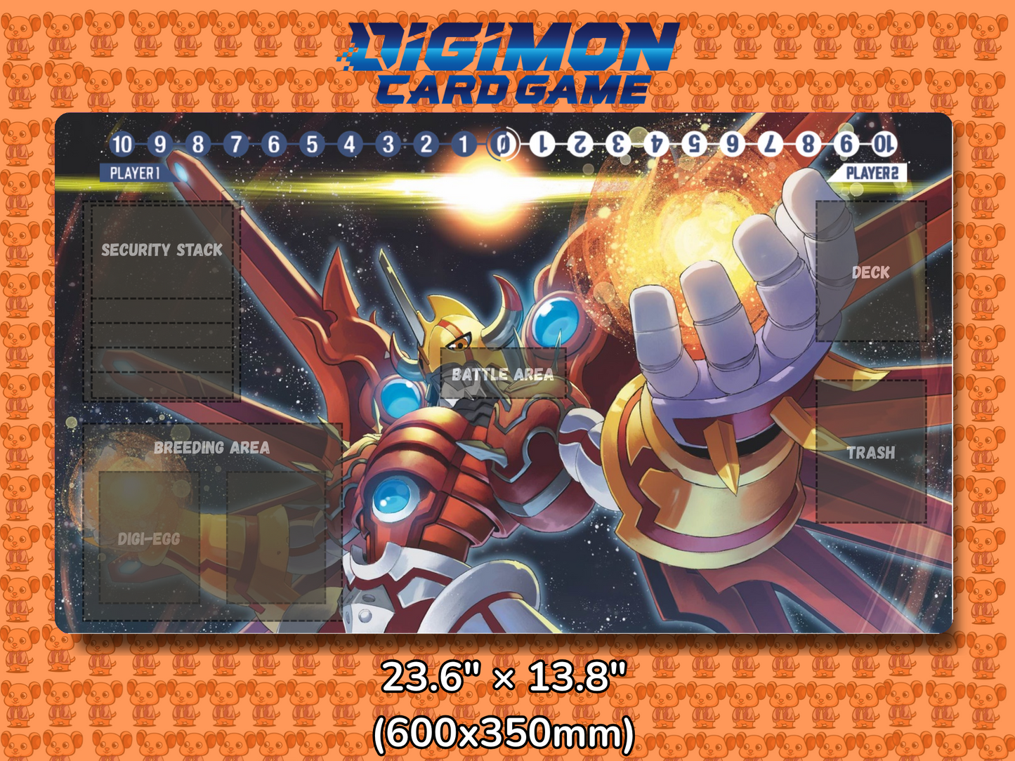 Shinegreymon Digimon Card Game Playmat Mockup