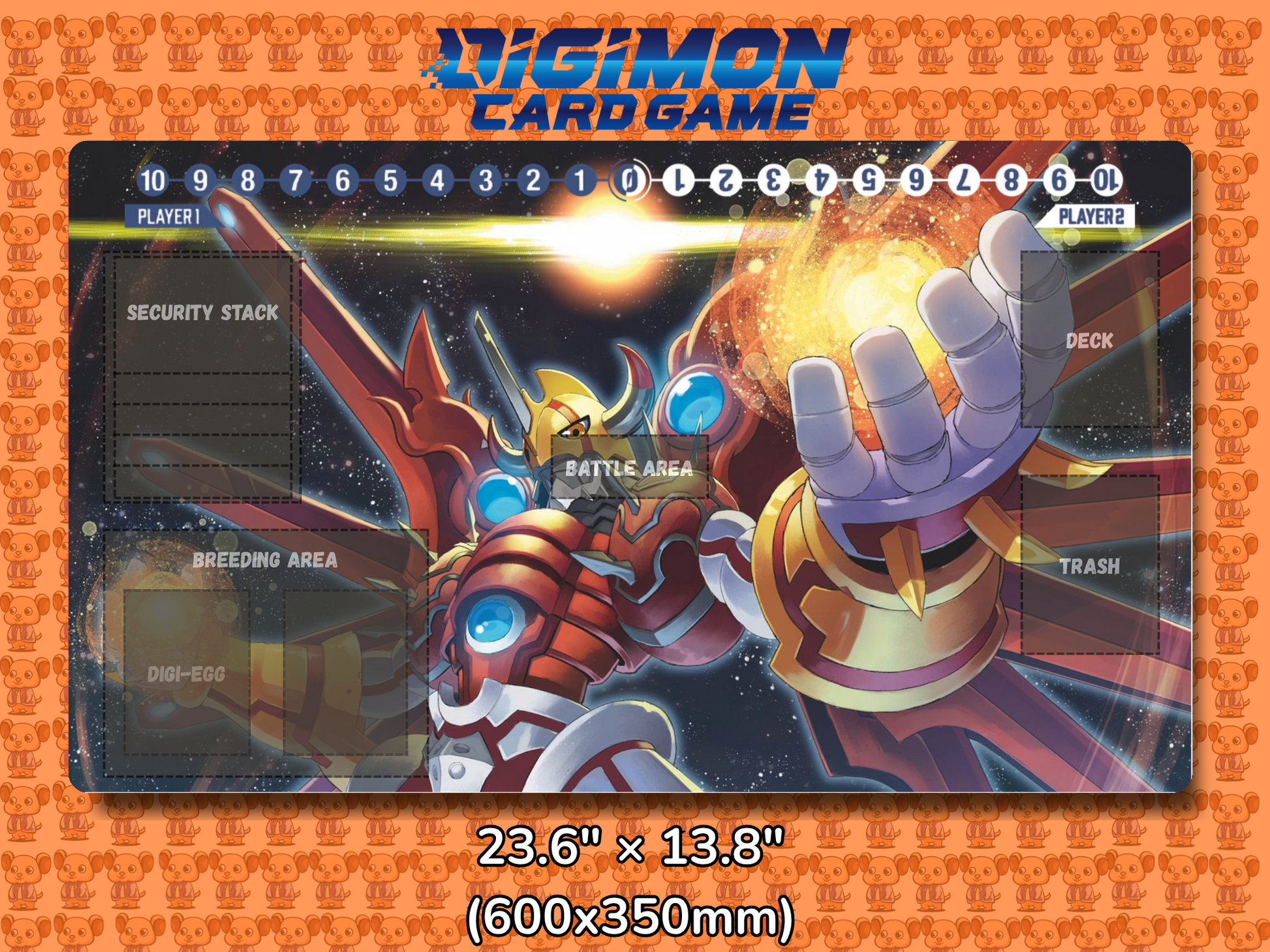 Shinegreymon Digimon Card Game Playmat Mockup