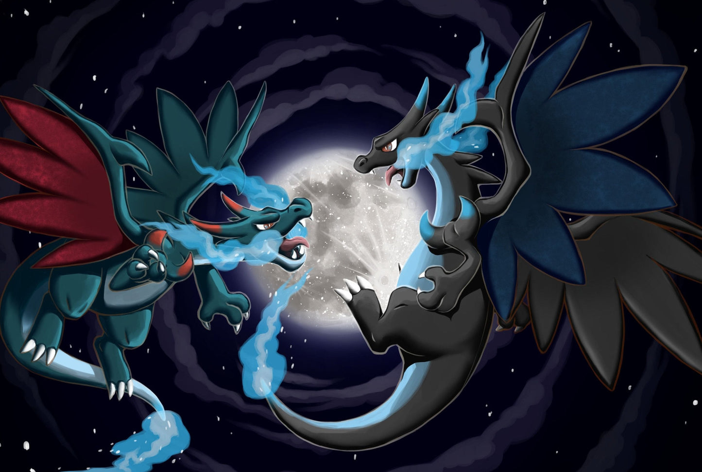 Shiny Mega Charizard X vs Mega Charizard X