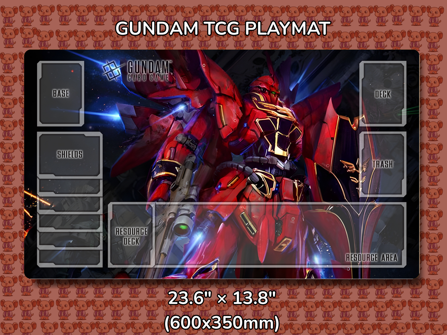 Sinanju profile Gundam TCG Playmat Mockup