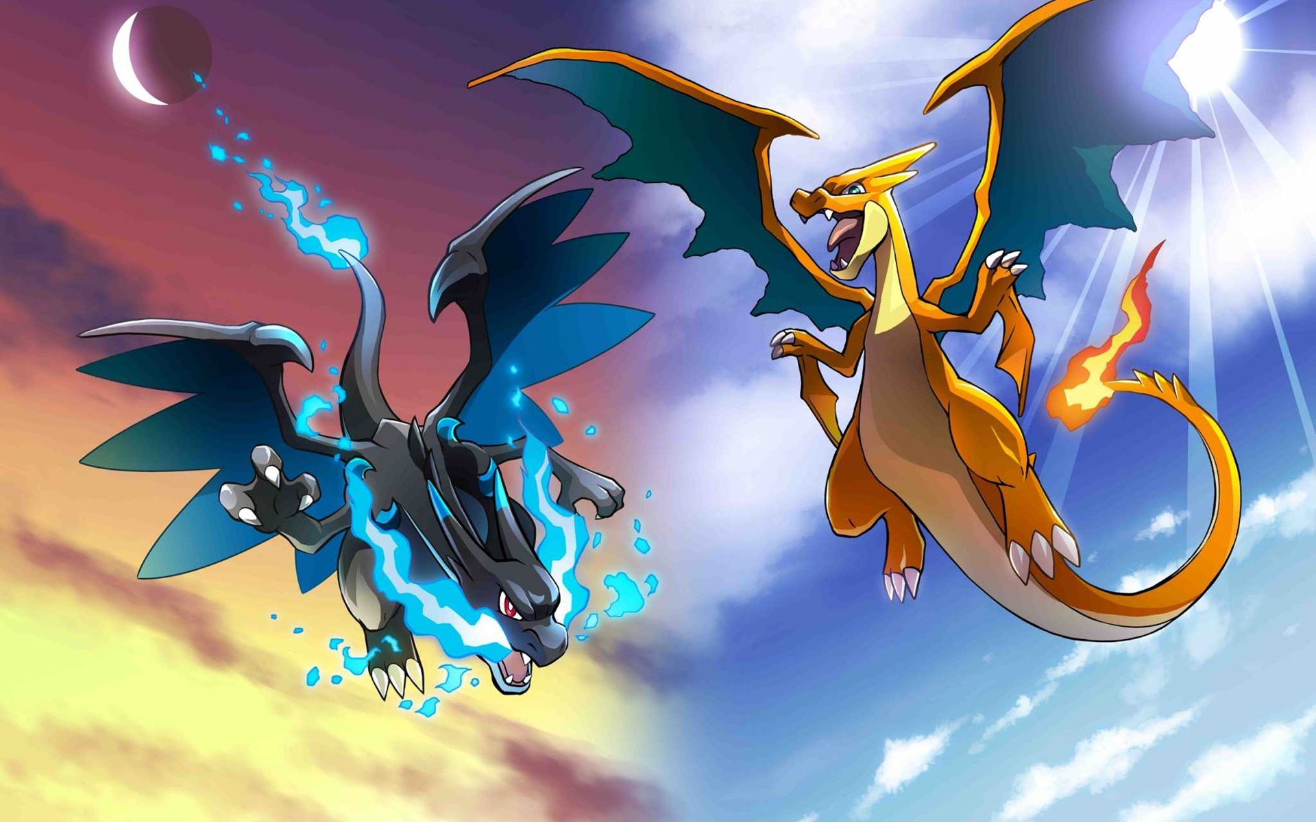 Sky Battle Mega Charizard X vs Mega Charizard Y