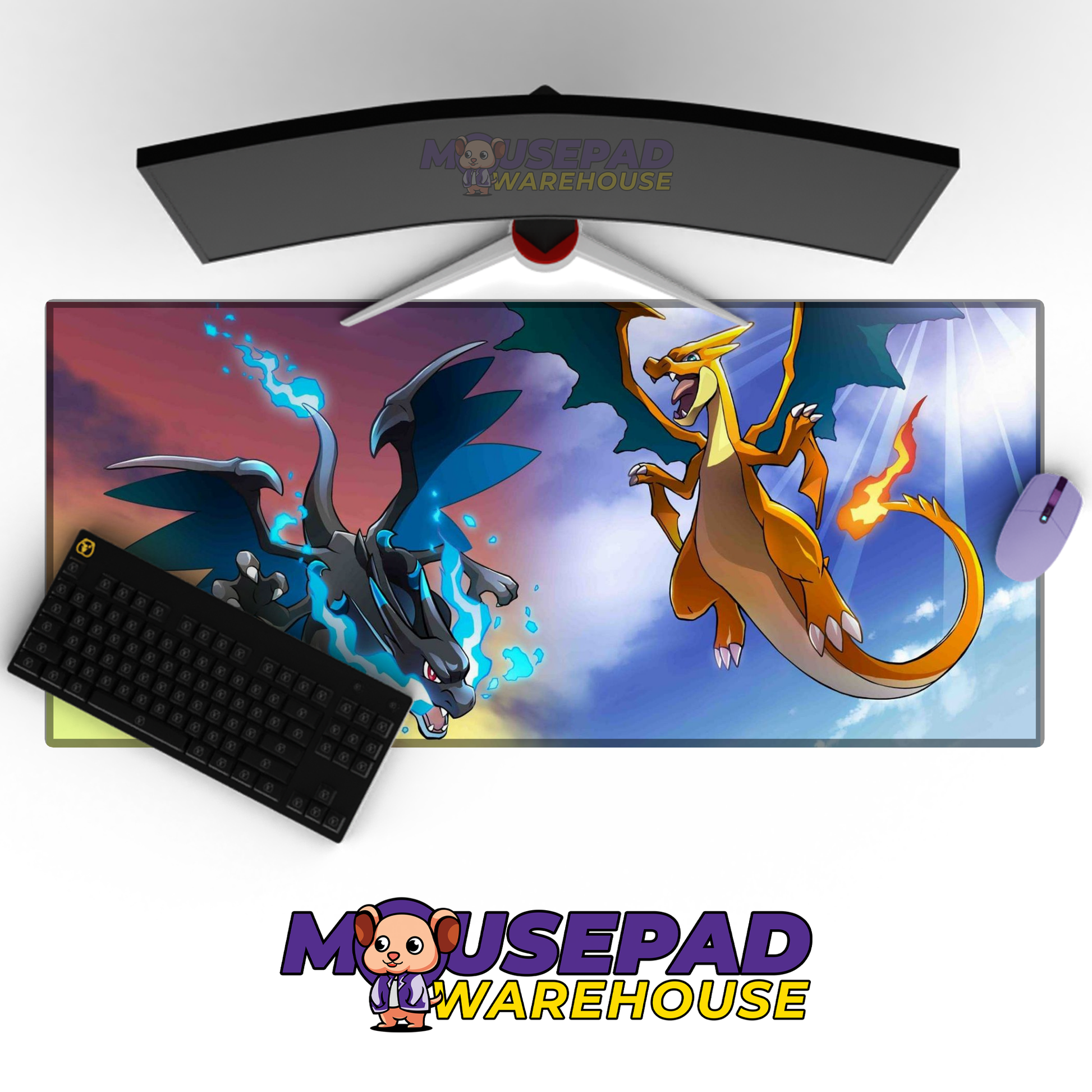 Sky Battle Mega Charizard X vs Mega Charizard Y Mockup