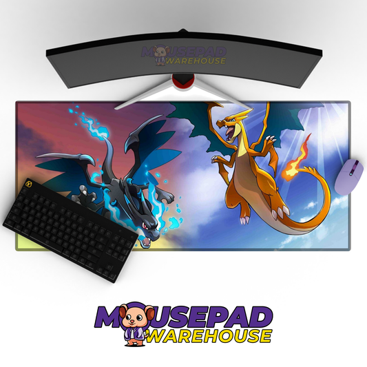 Sky Battle Mega Charizard X vs Mega Charizard Y Mockup