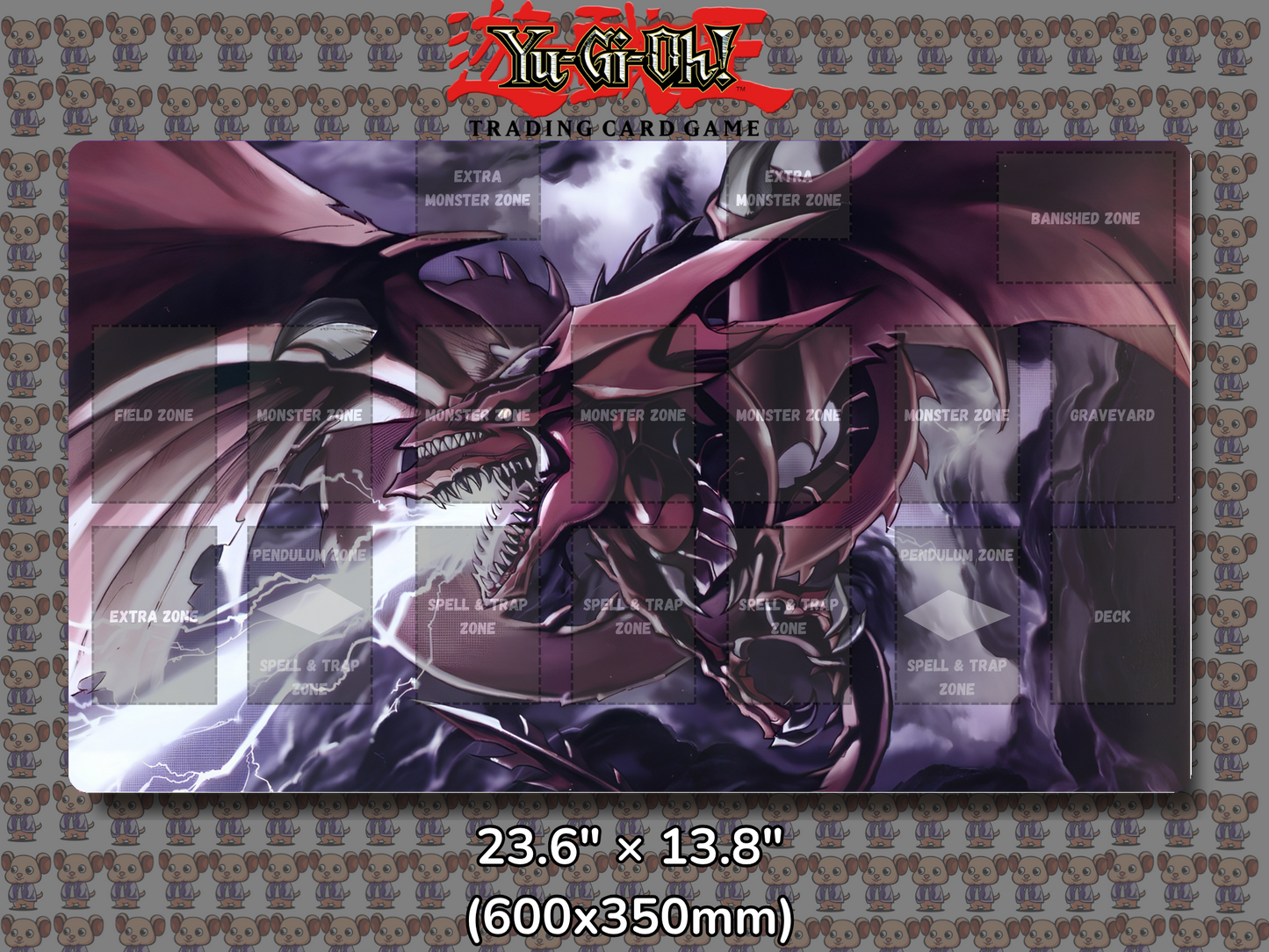 Slifer the Sky Dragon V2 Yu Gi Oh Card Game Playmat Mockup