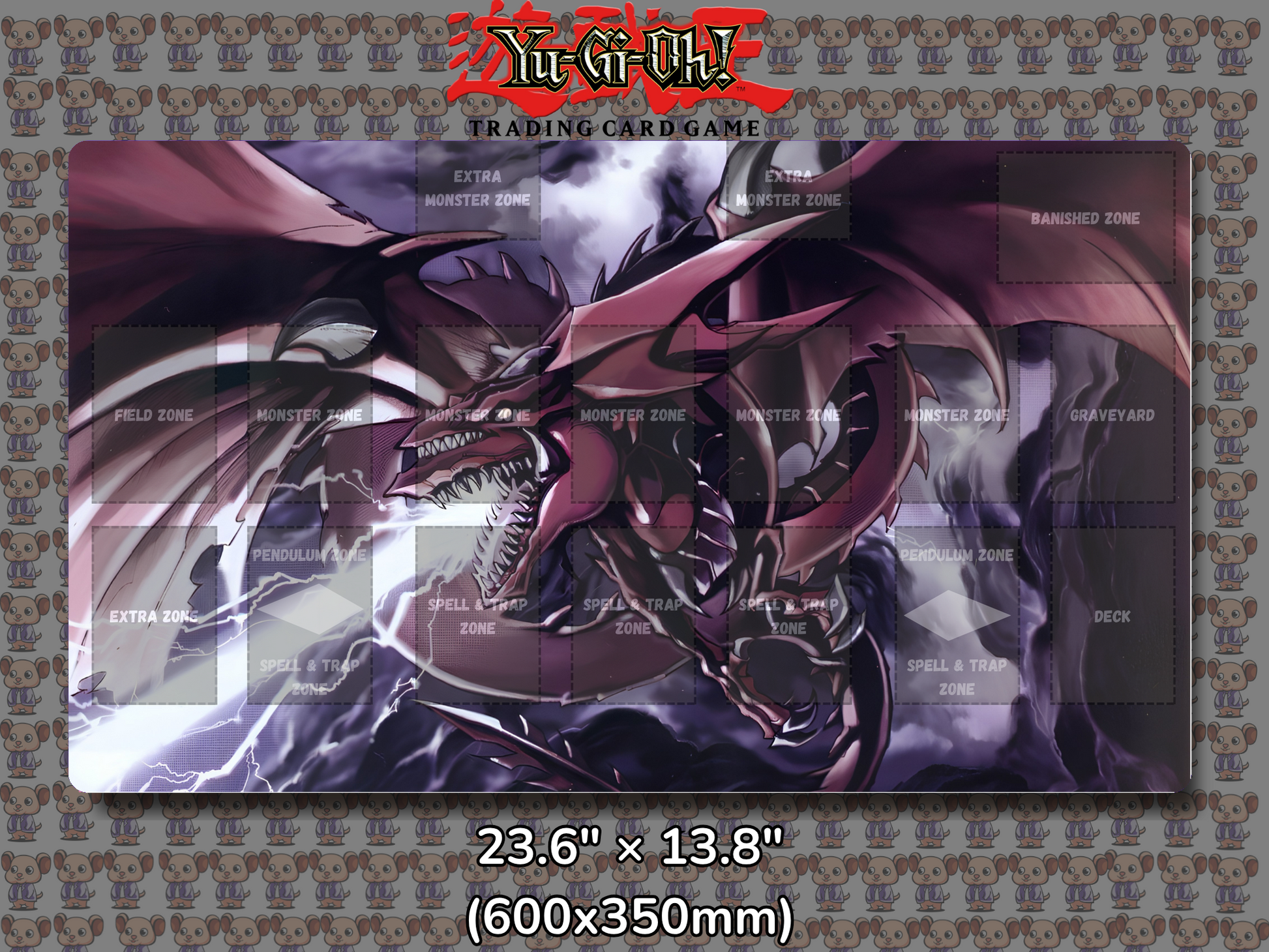 Slifer the Sky Dragon V2 Yu Gi Oh Card Game Playmat Mockup