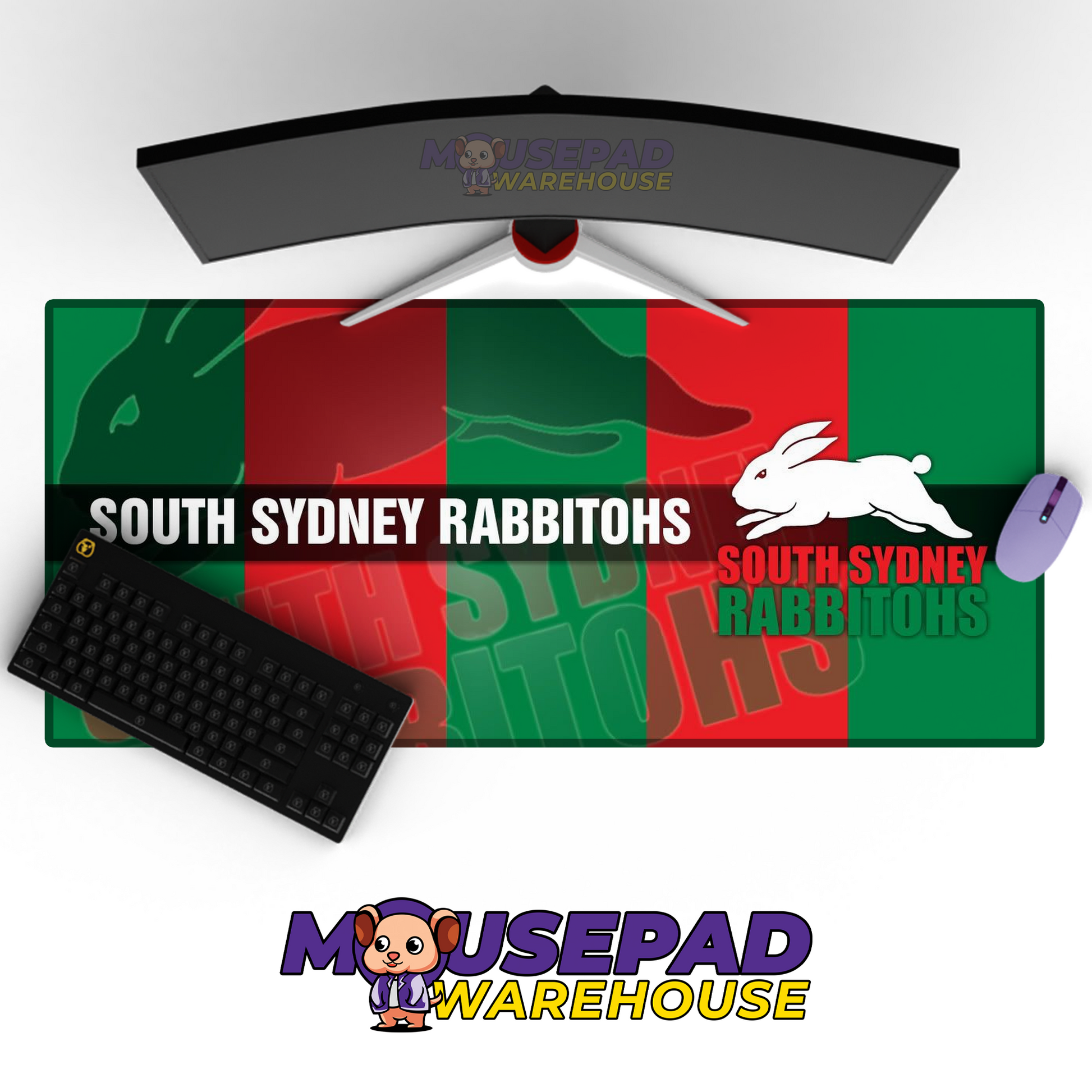South Sydney Rabbitohs V1 Mousepad Deskmat Mockup