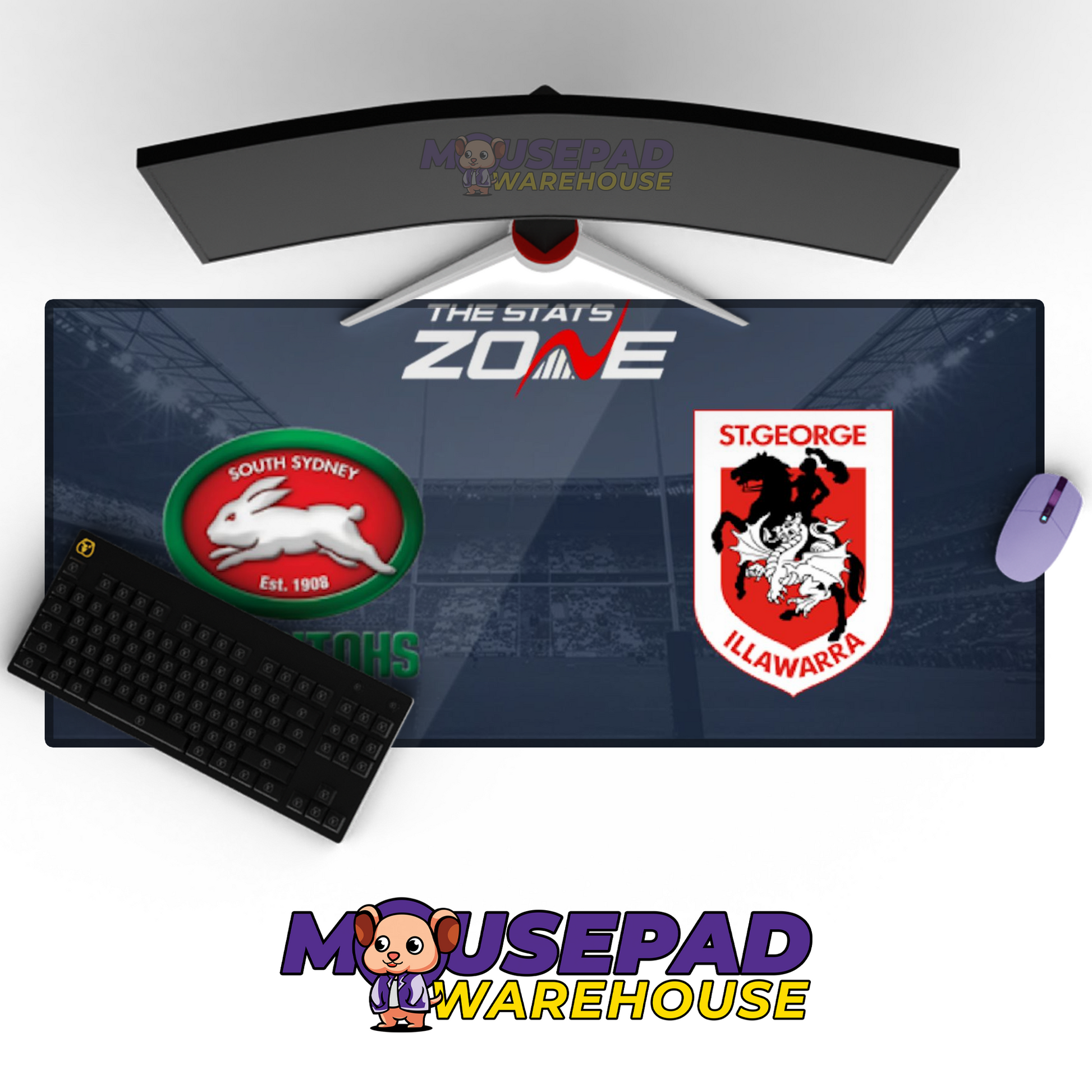 South Sydney Rabbitohs V4 Mousepad Deskmat Mockup