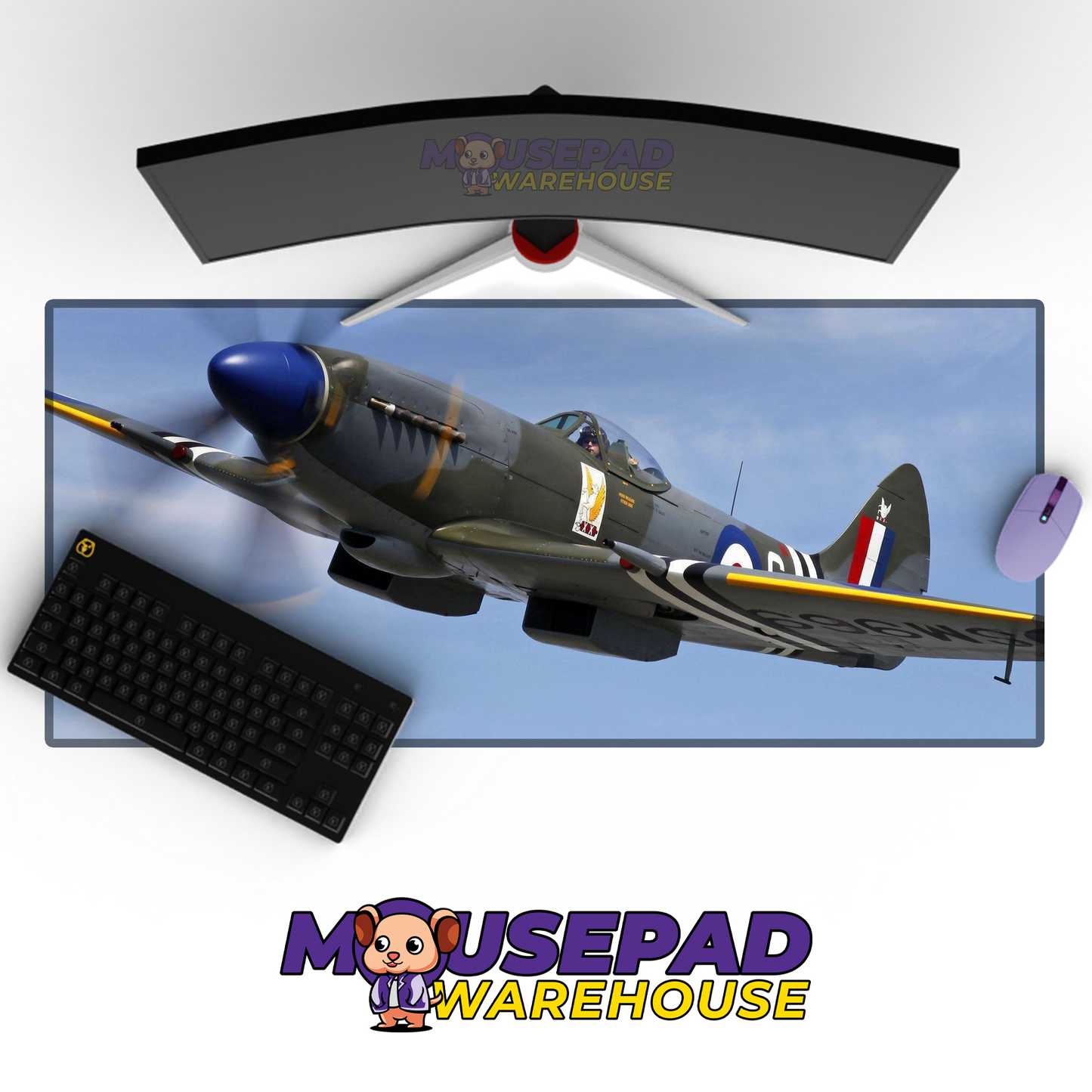 Spitfire WWII V11 Mousepad Deskmat Mockup