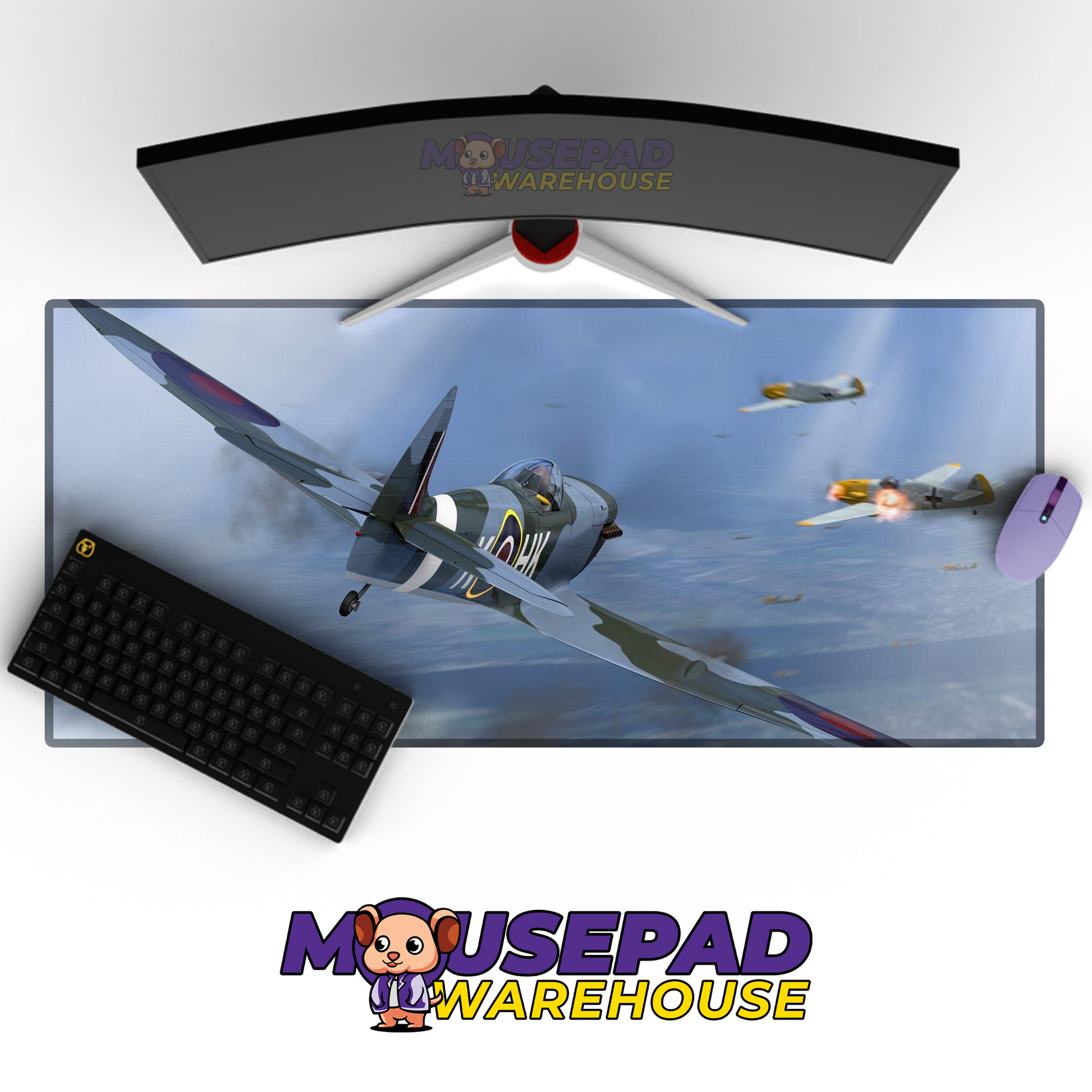 Spitfire WWII V12 Mousepad Deskmat Mockup