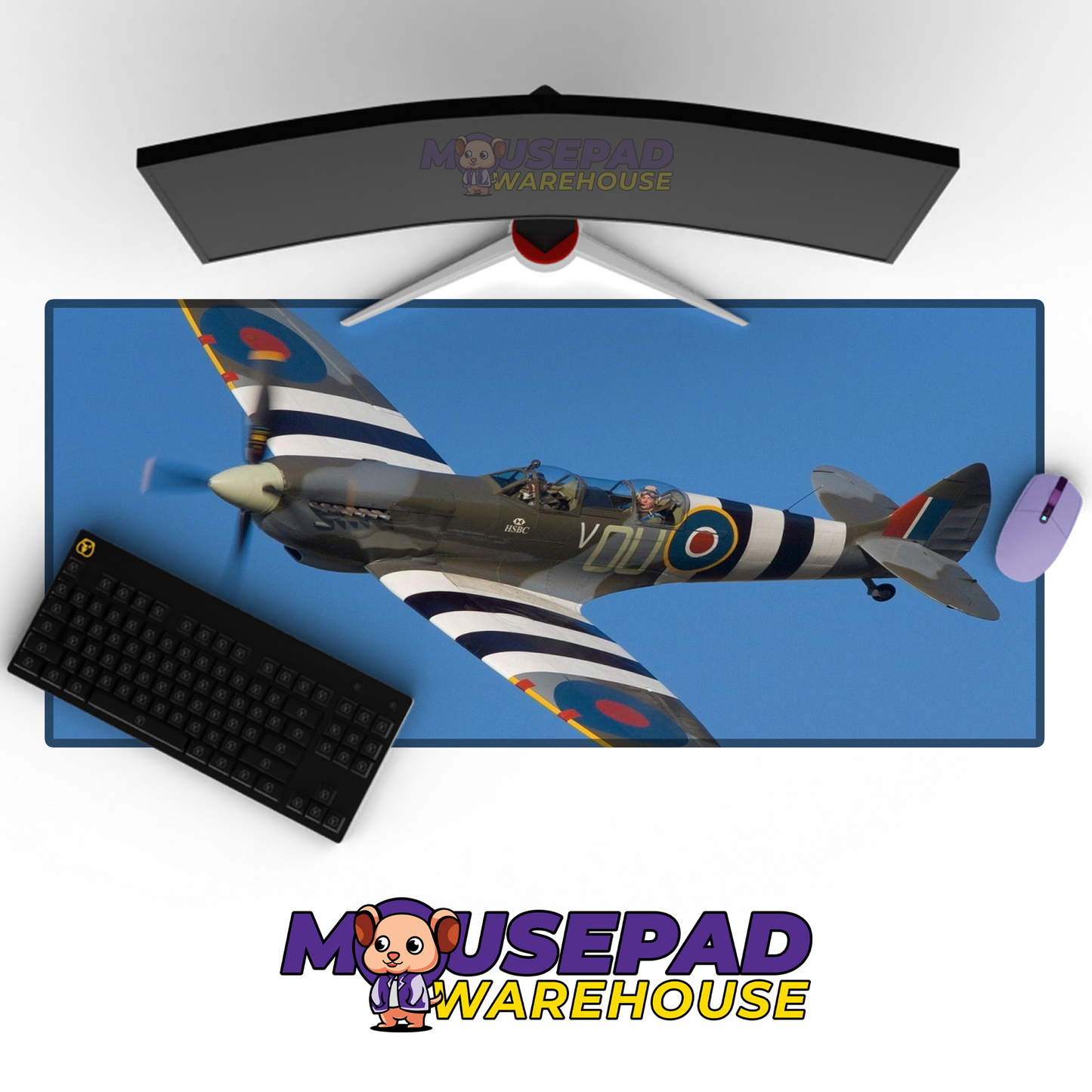 Spitfire WWII V1 Mousepad Deskmat Mockup