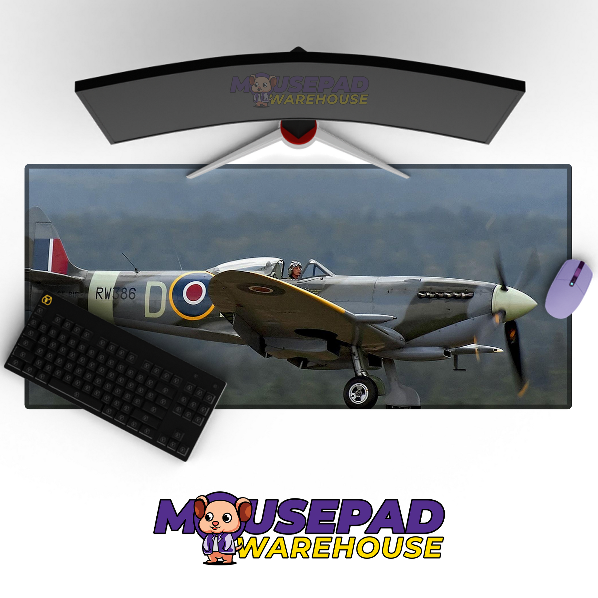 Spitfire WWII V2 Mousepad Deskmat Mockup