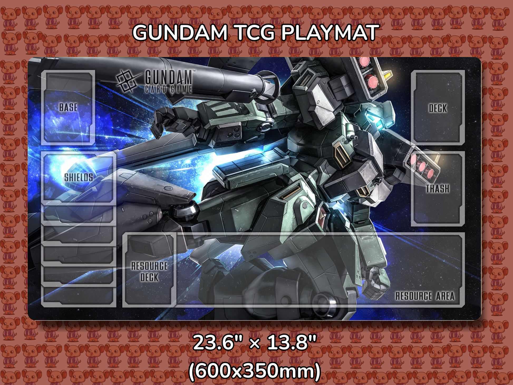 Stark Jeghan Gundam TCG Playmat Mockup