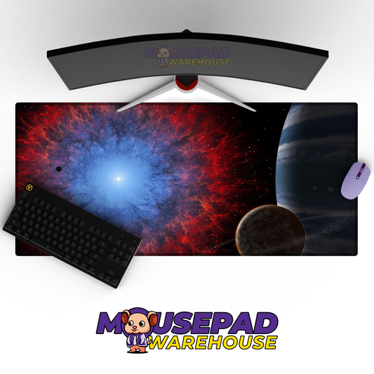Stellar Bloom Colorful Nebula Space Mousepad Mockup