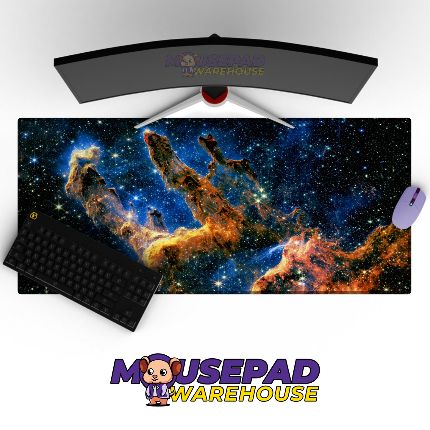 Stellar Nebula Path Space Desk Mat Mockup