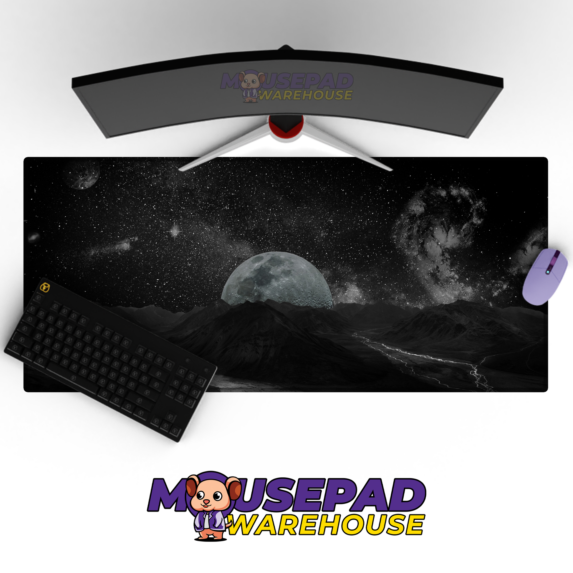 Stellar Void Deep Space Universe Mousepad Desk Mat Mockup