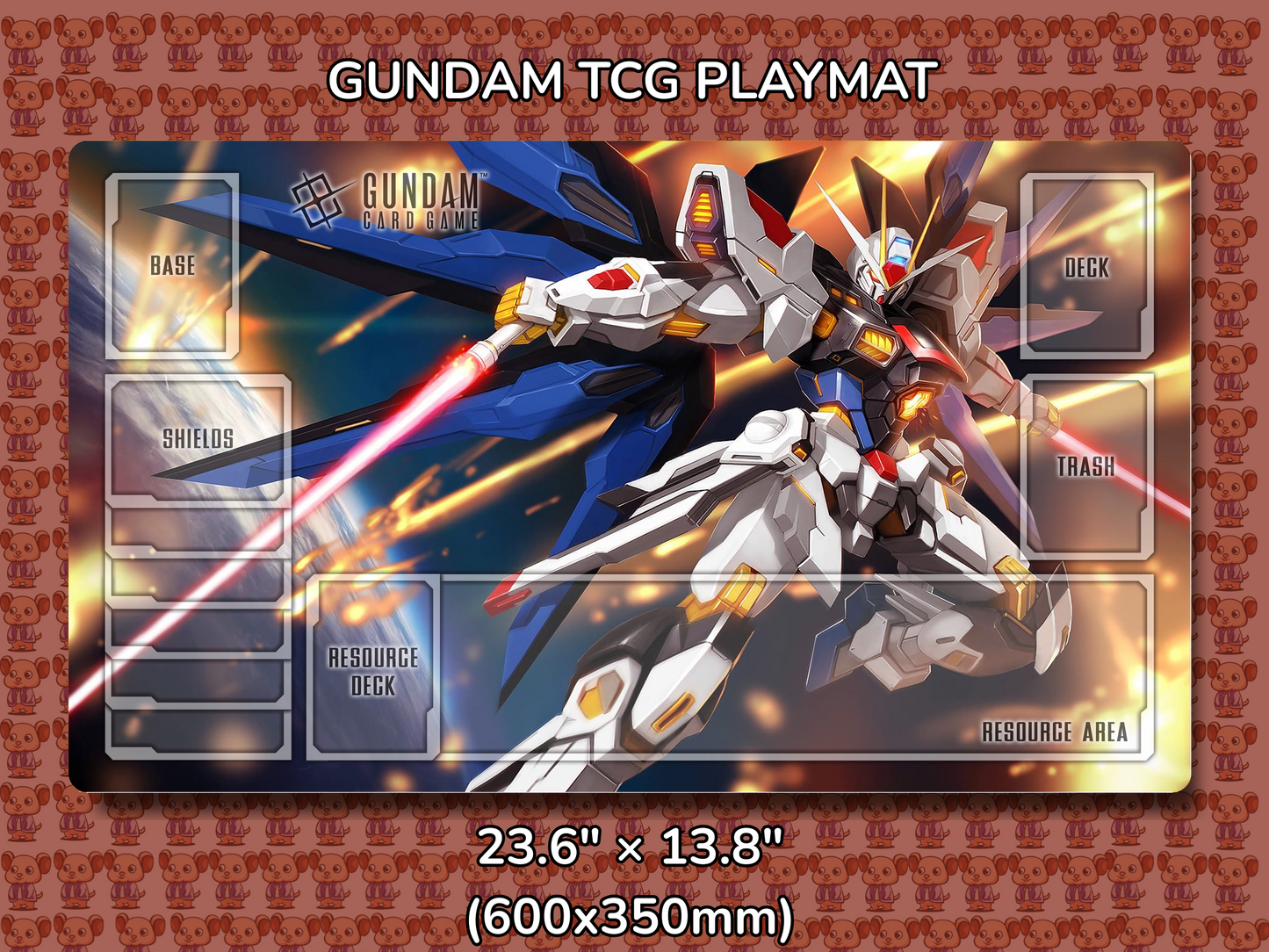 Strike Freedom Gundam TCG Playmat Mockup