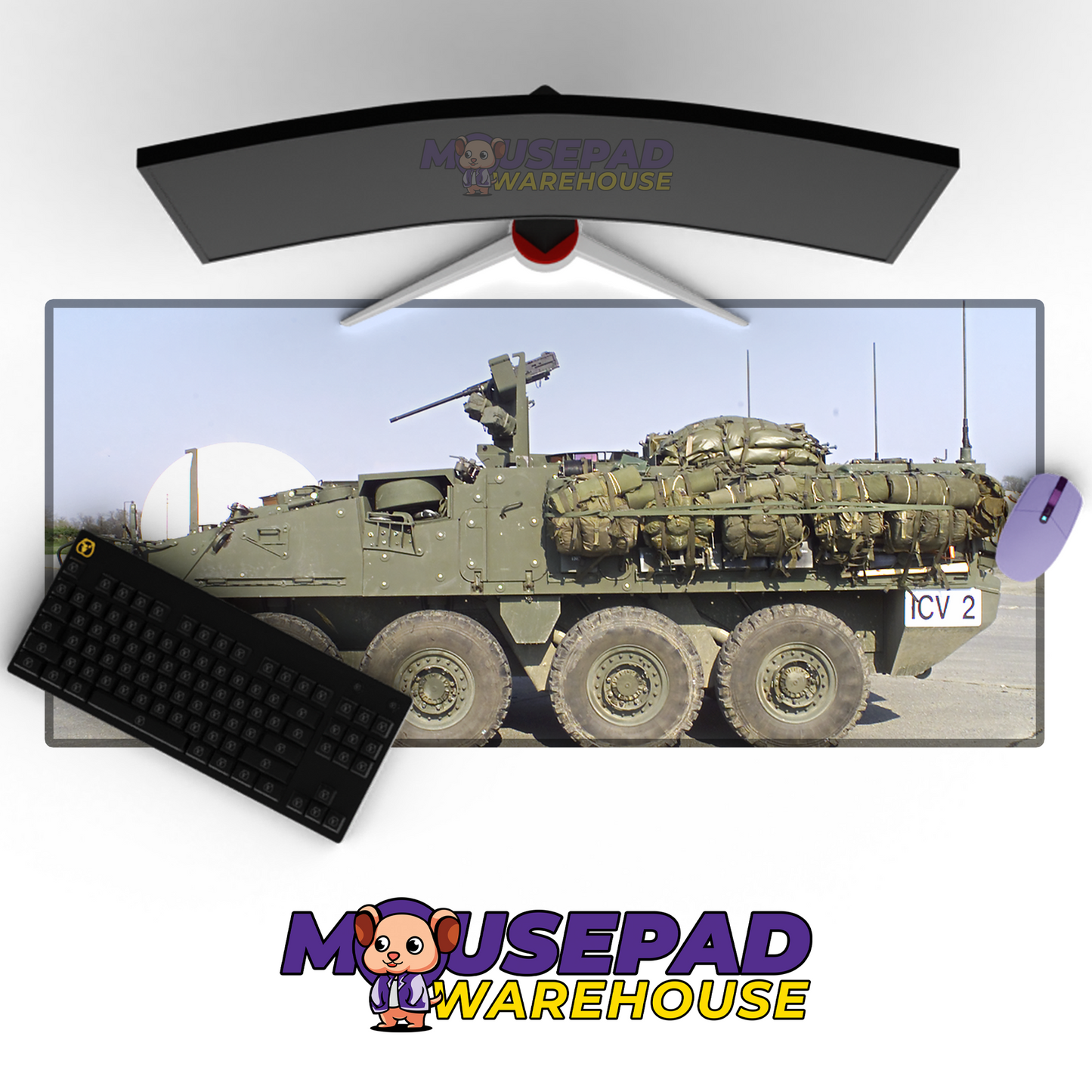 Stryker Armored Vehicle V6 Mousepad Deskmat Mockup