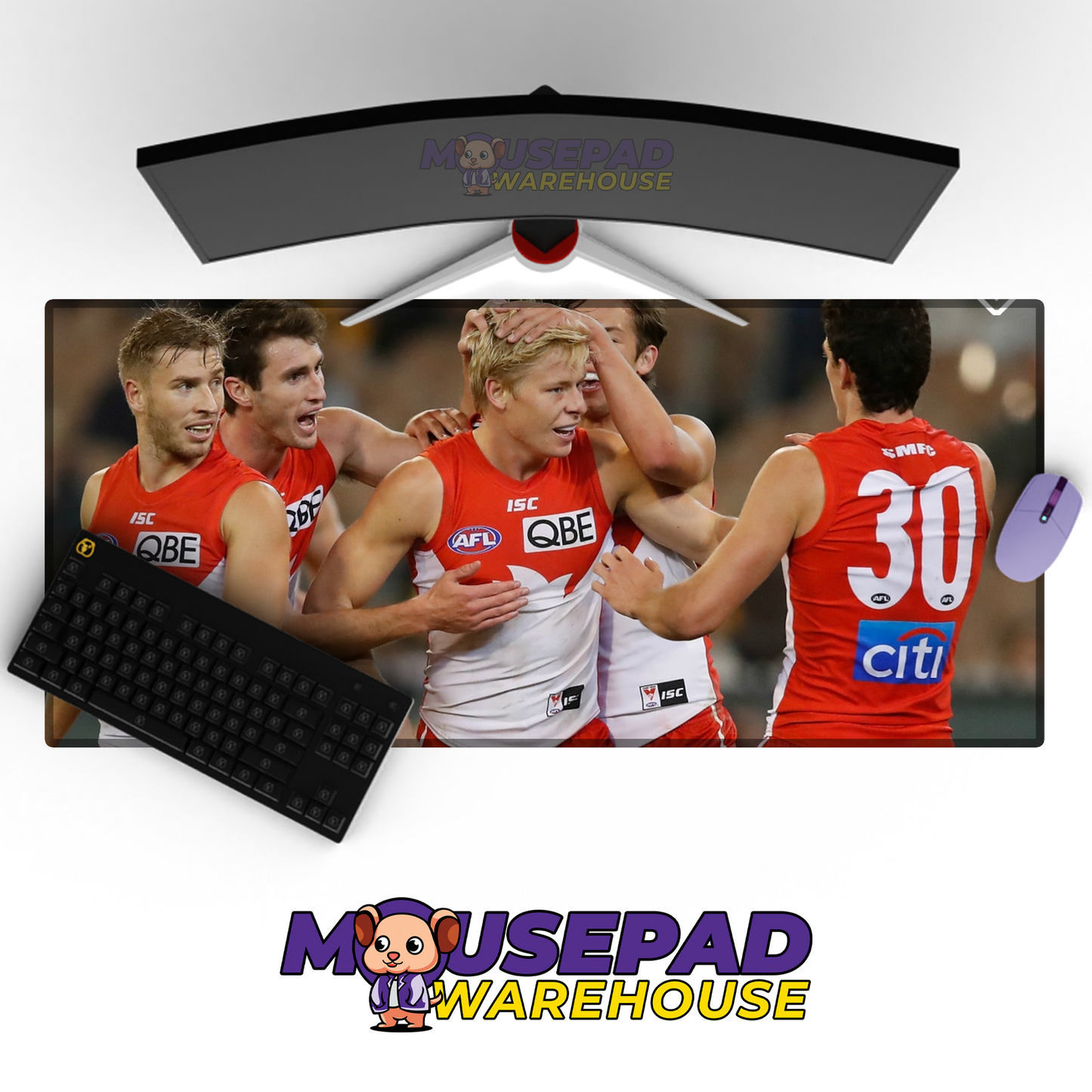 Sydney Swans V7 Mousepad Deskmat Mockup