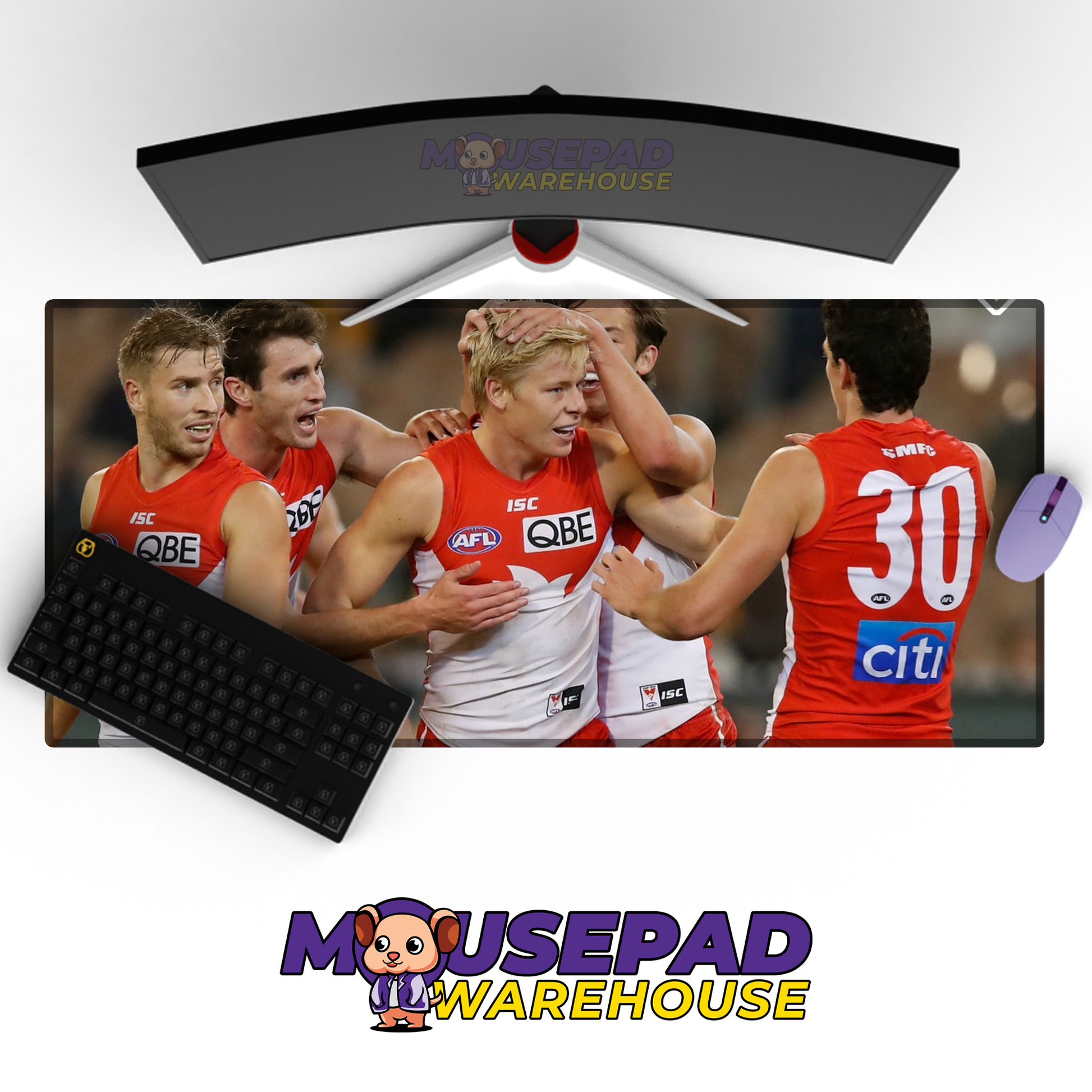 Sydney Swans V7 Mousepad Deskmat Mockup