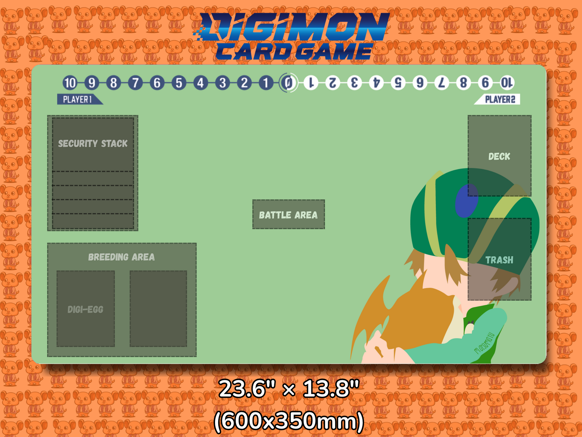 TK Patamon Simple Digimon Card Game Playmat Mockup