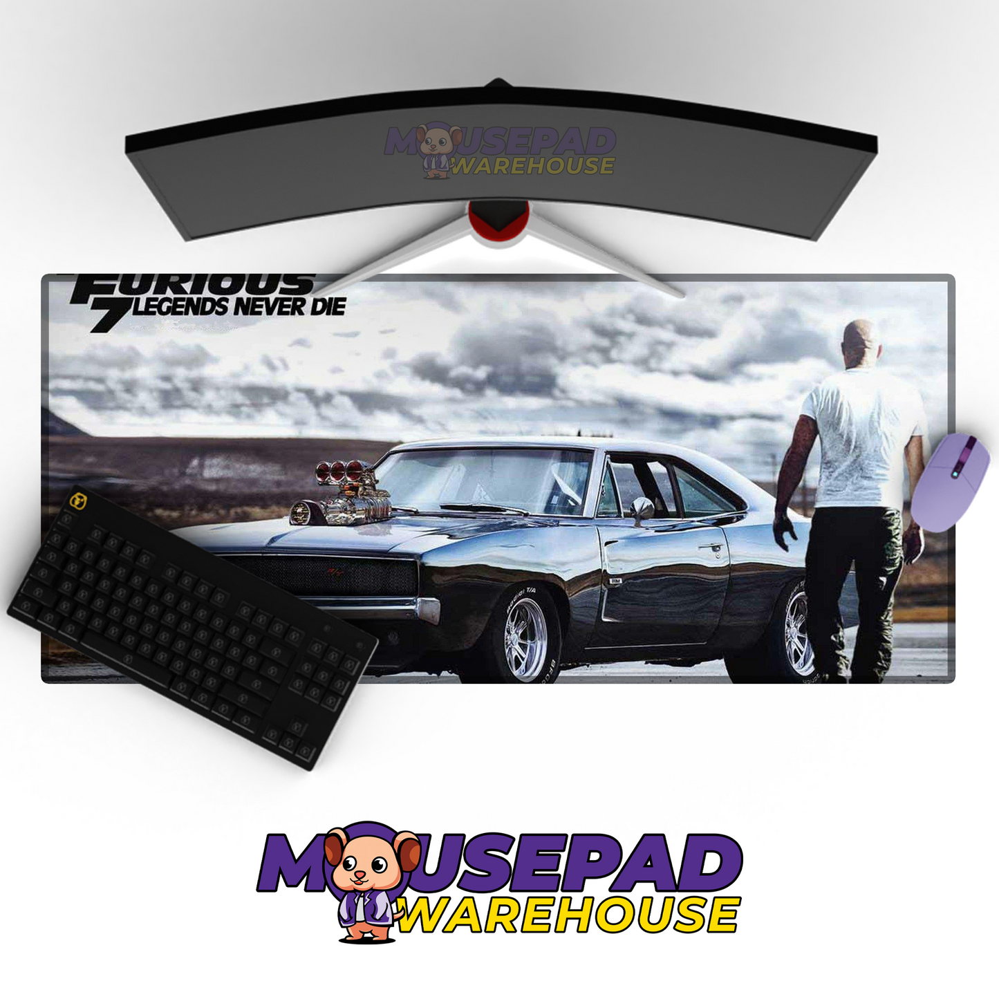 The Fast and the Furious V6 Mousepad Mockup