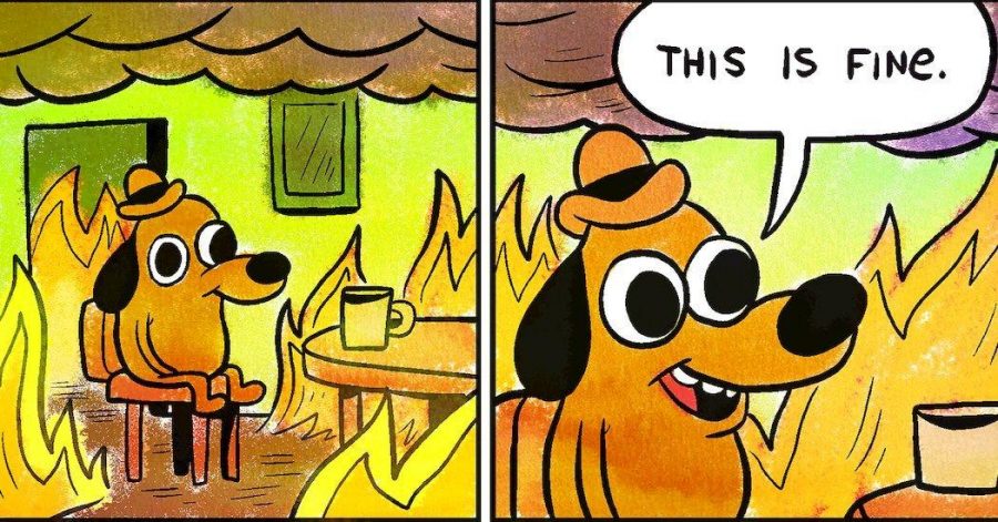 This is Fine Meme Mousepad Desk Mat