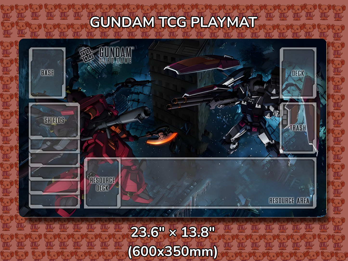Thunderbolt vs Pshycho Zaku Gundam TCG Playmat Mockup