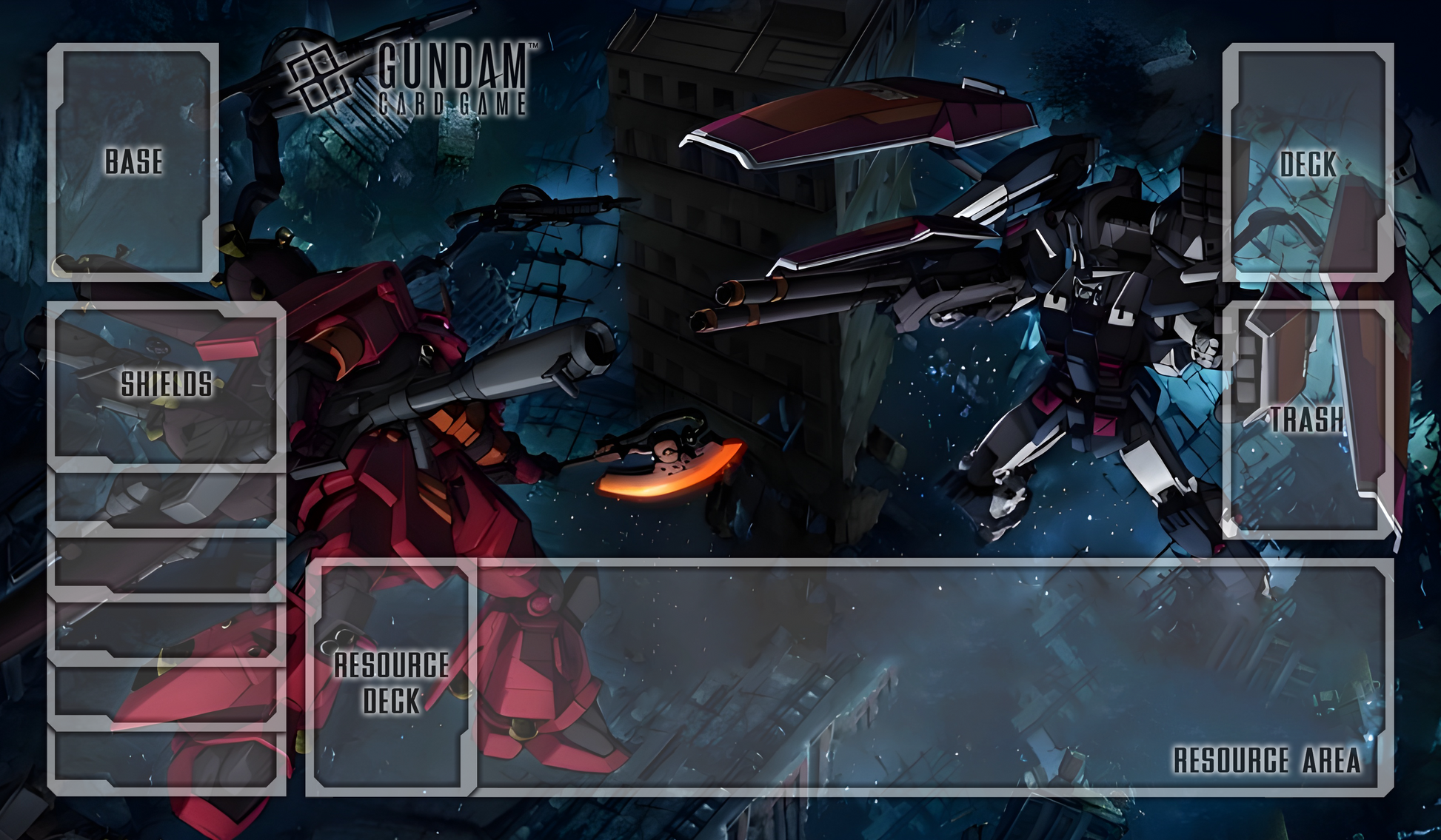 Thunderbolt vs Pshycho Zaku Gundam TCG Playmat