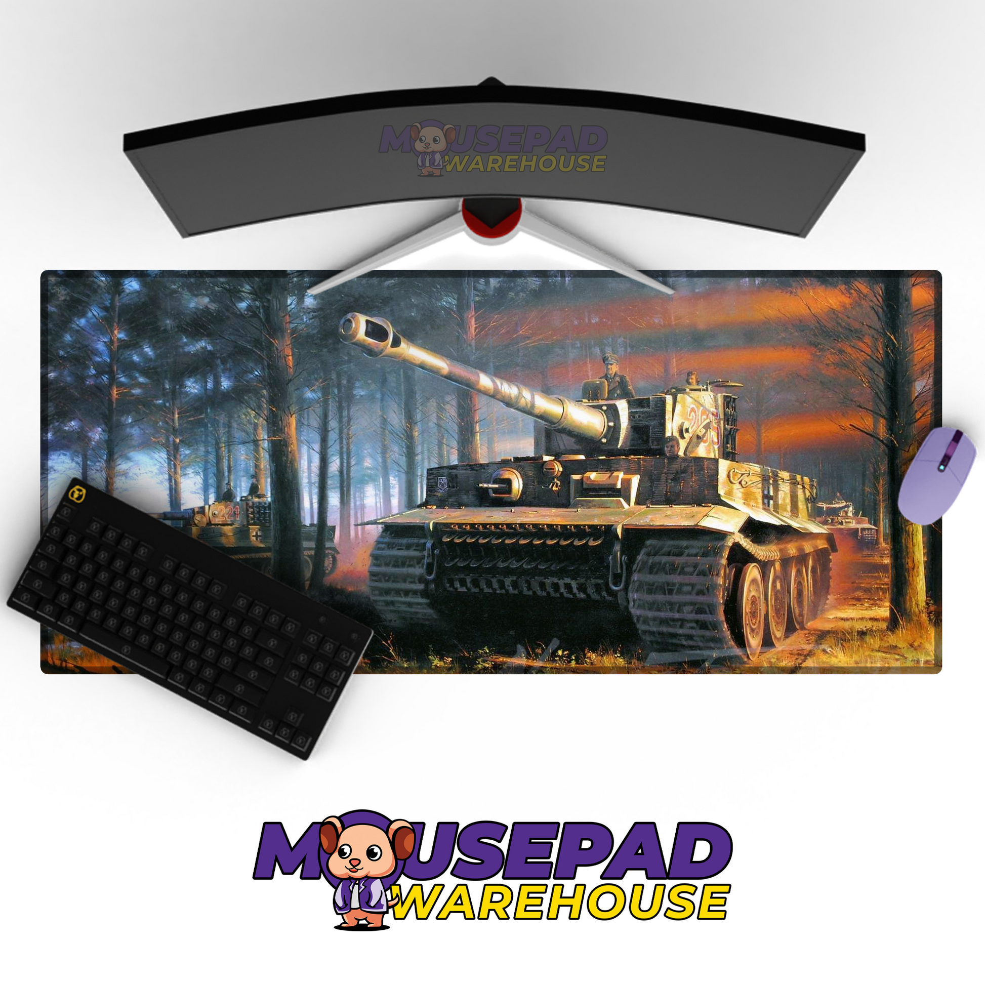 Tiger Tank WWII V12 Mousepad Deskmat Mockup