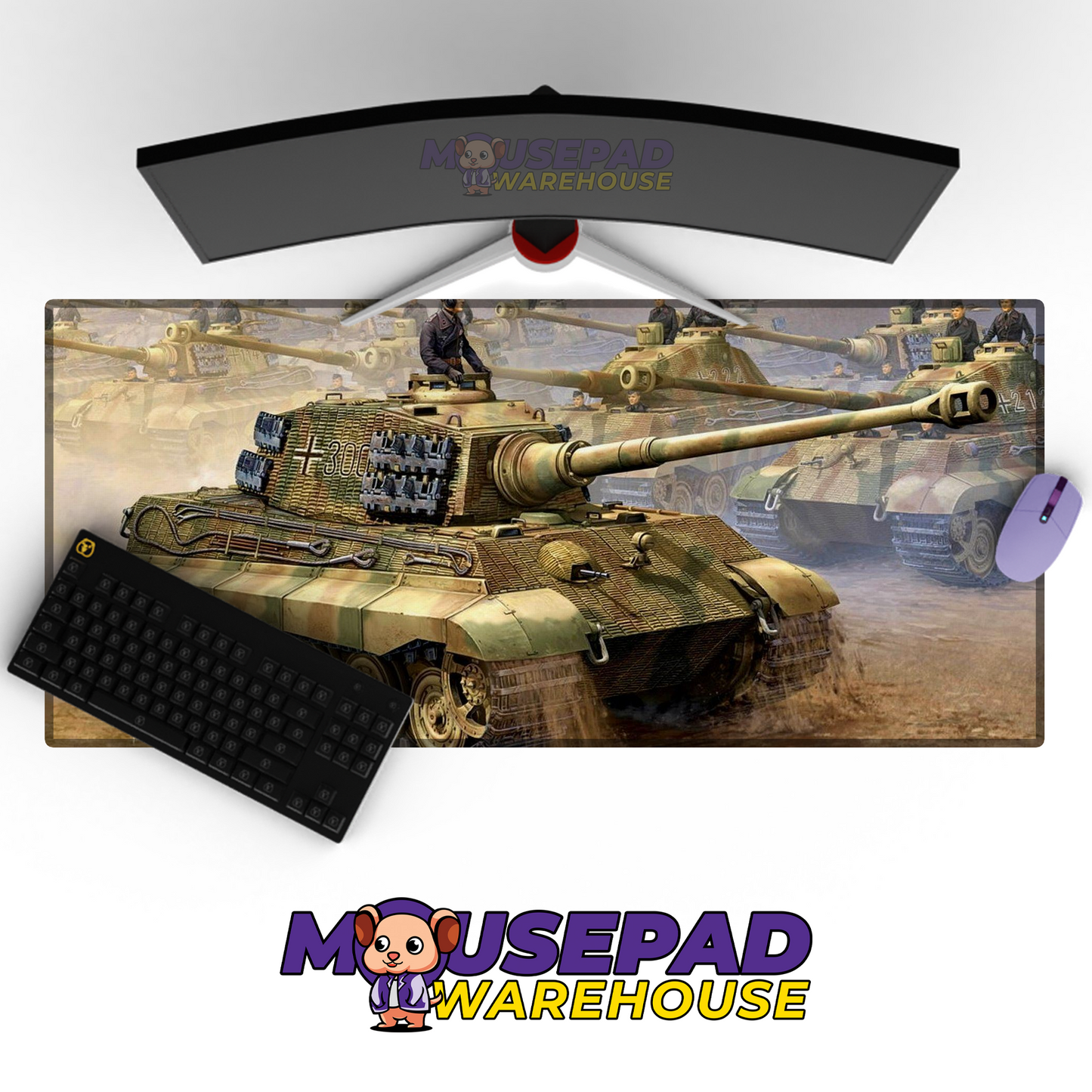 Tiger Tank WWII V13 Mousepad Deskmat Mockup