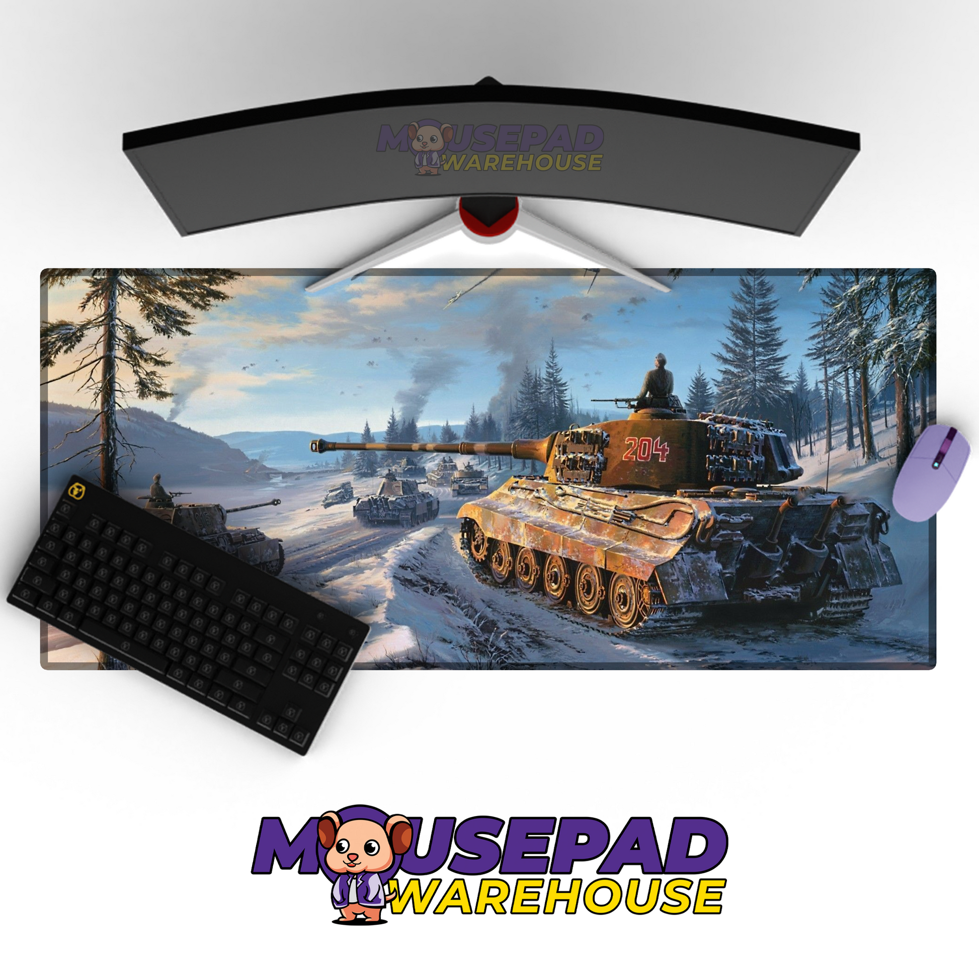Tiger Tank WWII V14 Mousepad Deskmat Mockup