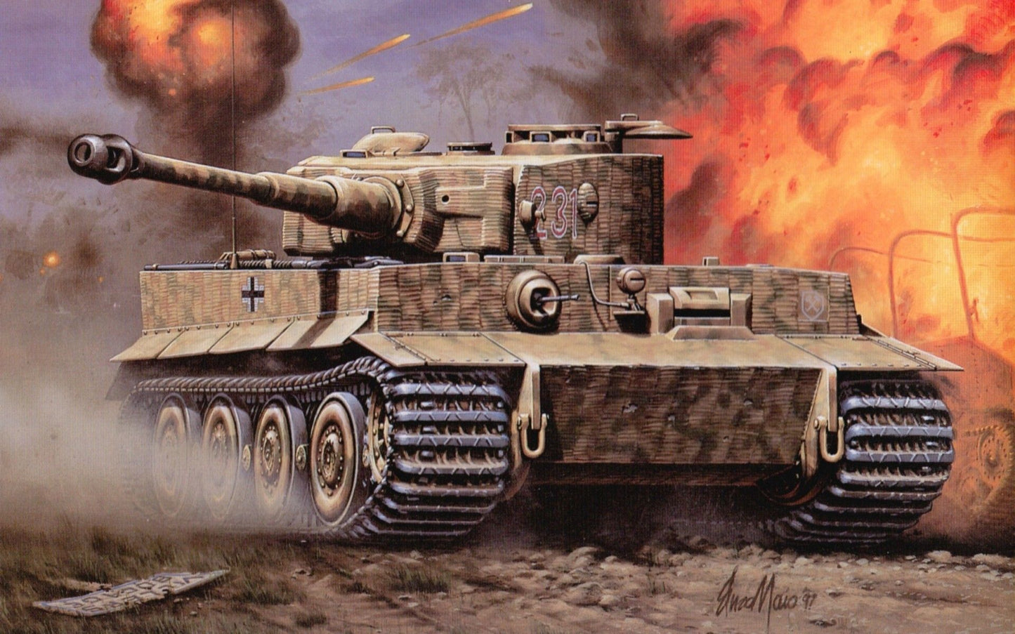 Tiger Tank WWII V15 Mousepad Deskmat