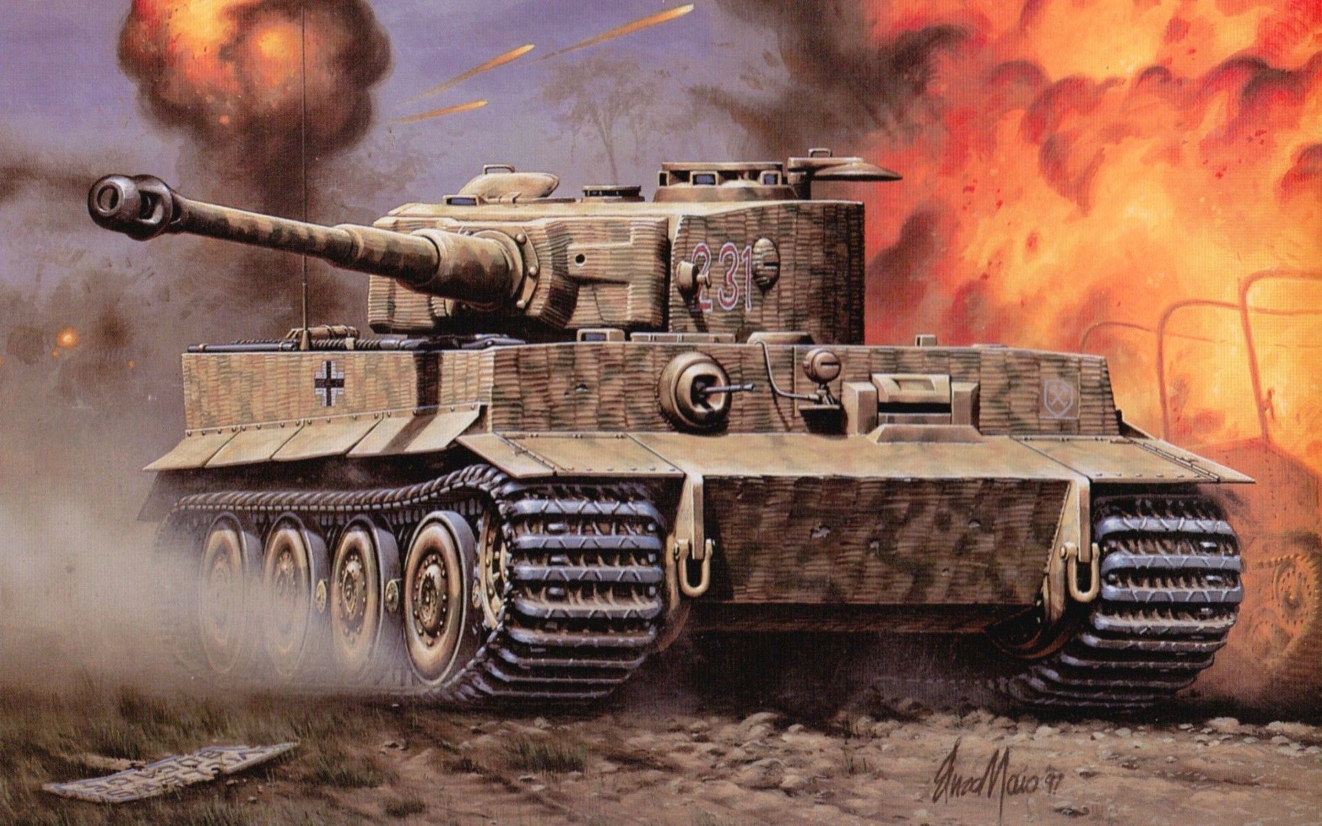 Tiger Tank WWII V15 Mousepad Deskmat