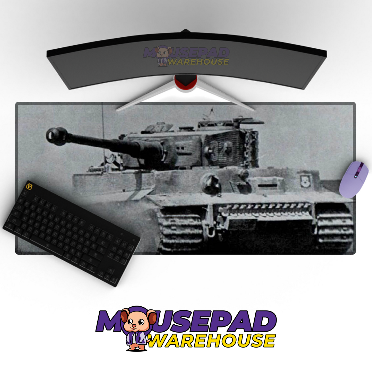 Tiger Tank WWII V16 Mousepad Deskmat Mockup