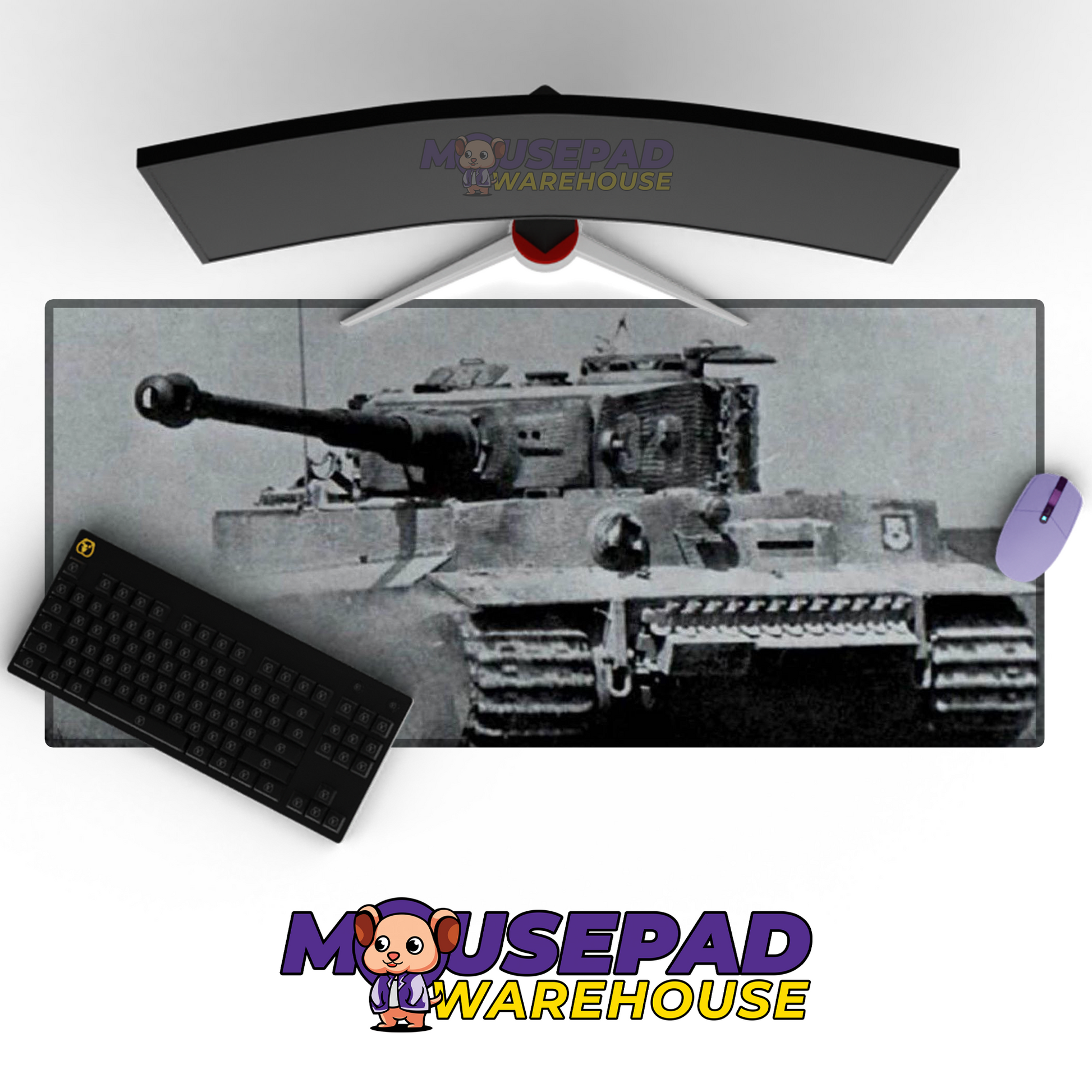 Tiger Tank WWII V16 Mousepad Deskmat Mockup