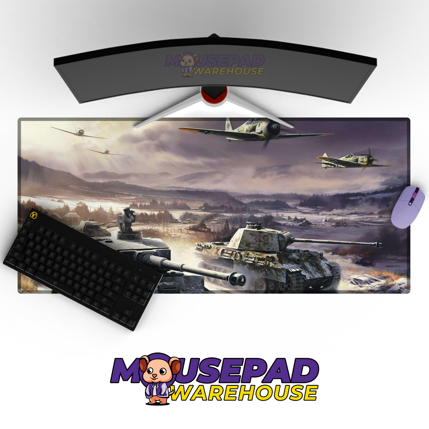Tiger Tank WWII V4 Mousepad Deskmat Mockup