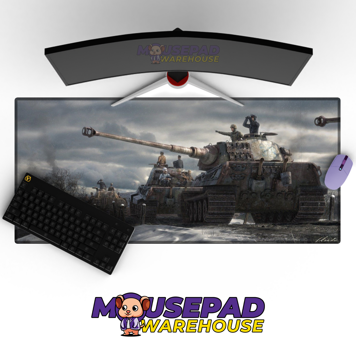 Tiger Tank WWII V5 Mousepad Deskmat Mockup