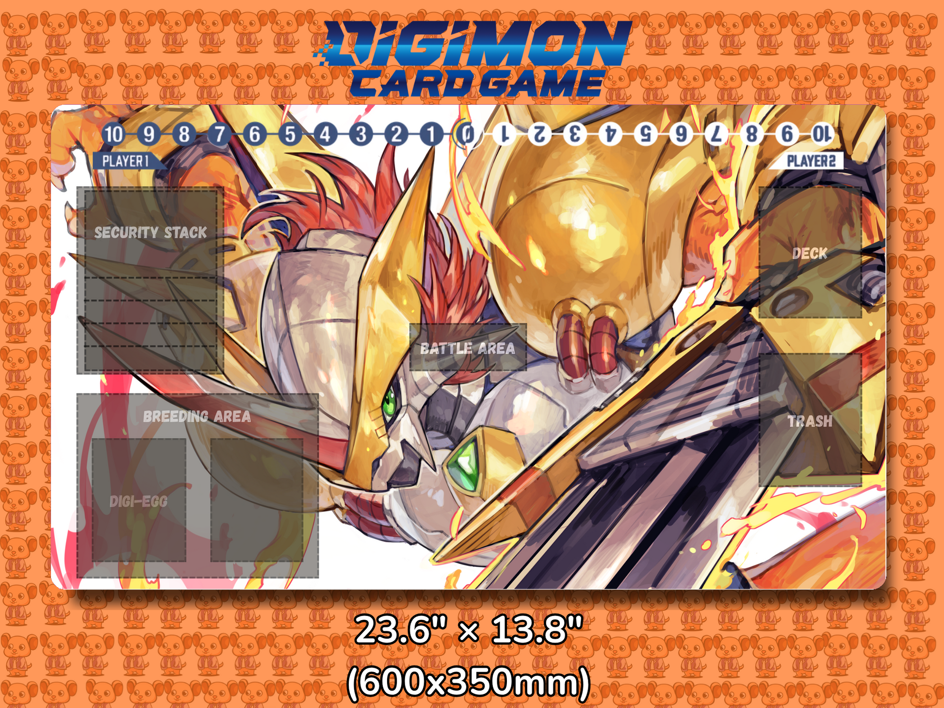 Victorygreymon Digimon Card Game Playmat Mockup