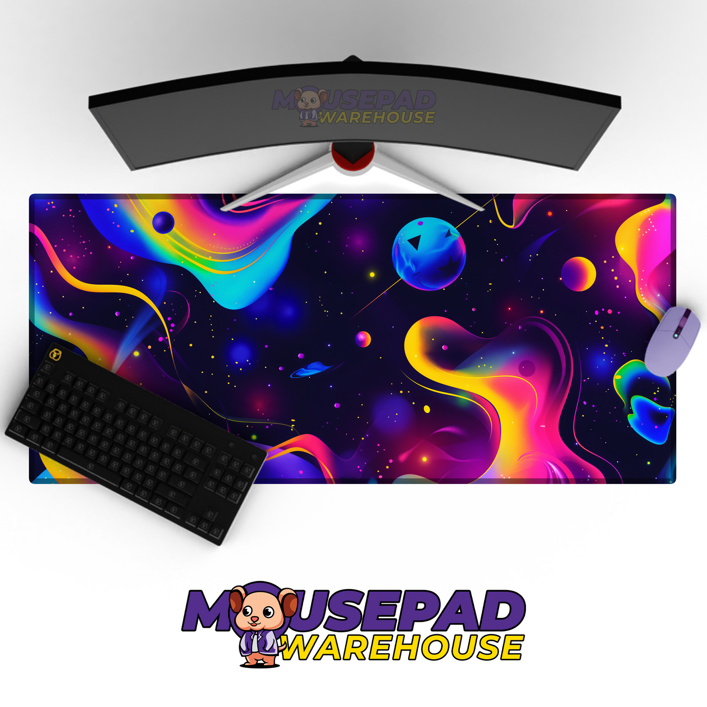Voidwalker Infinite Starfield Space Desk Mat Mockup