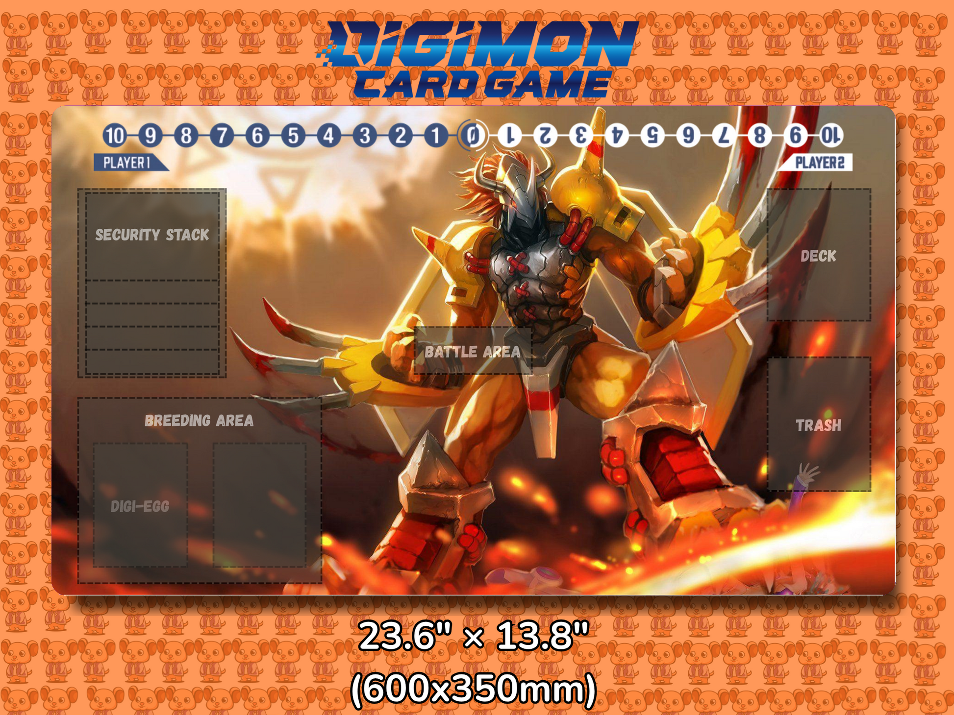 Wargreymon Digimon Card Game Playmat Mockup