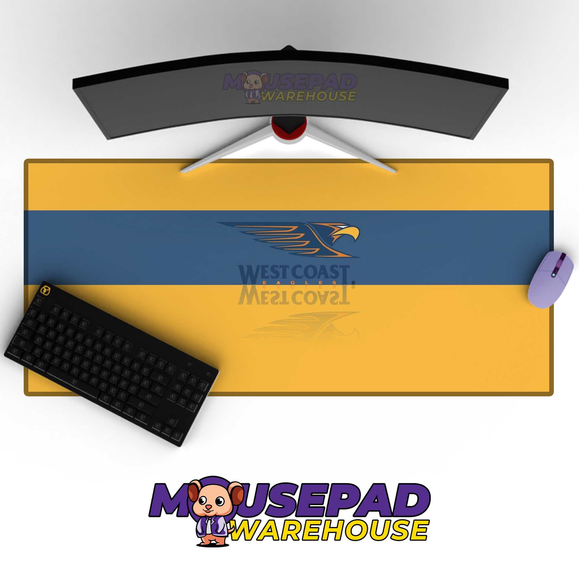 West Coast Eagles V1 Mousepad Deskmat Mockup