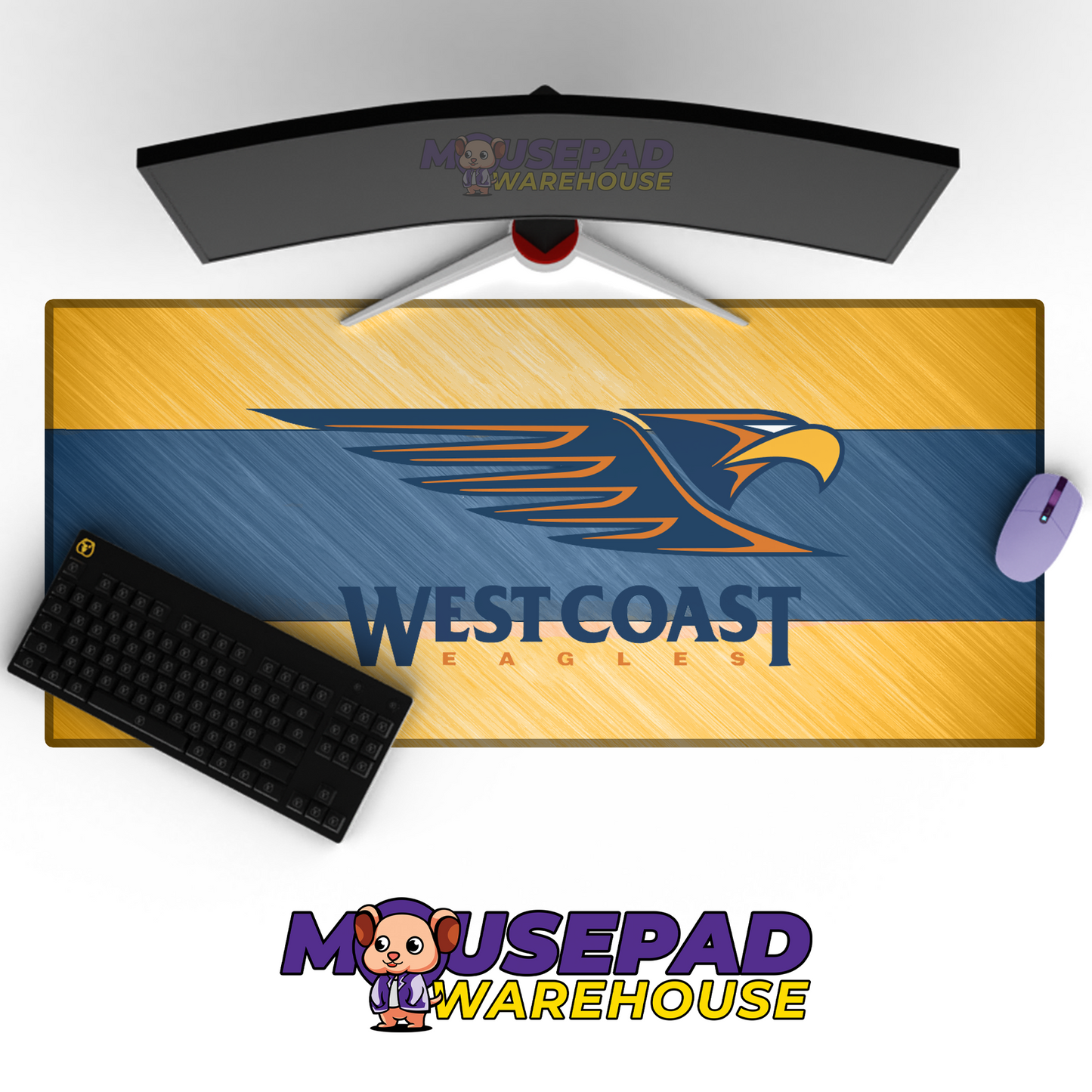 West Coast Eagles V3 Mousepad Deskmat Mockup